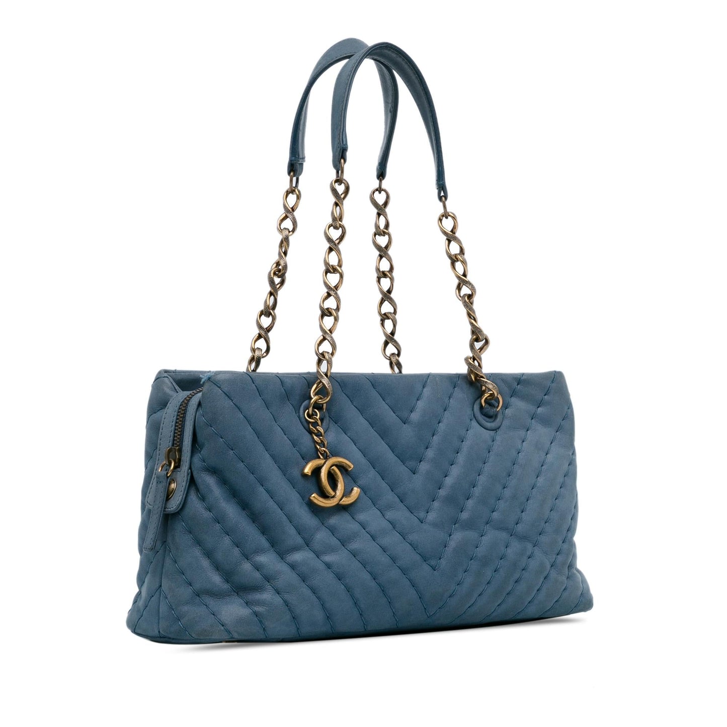 Chanel Chevron Surpique Iridescent Calfskin SHG-sHtll6 Small Tote Bag