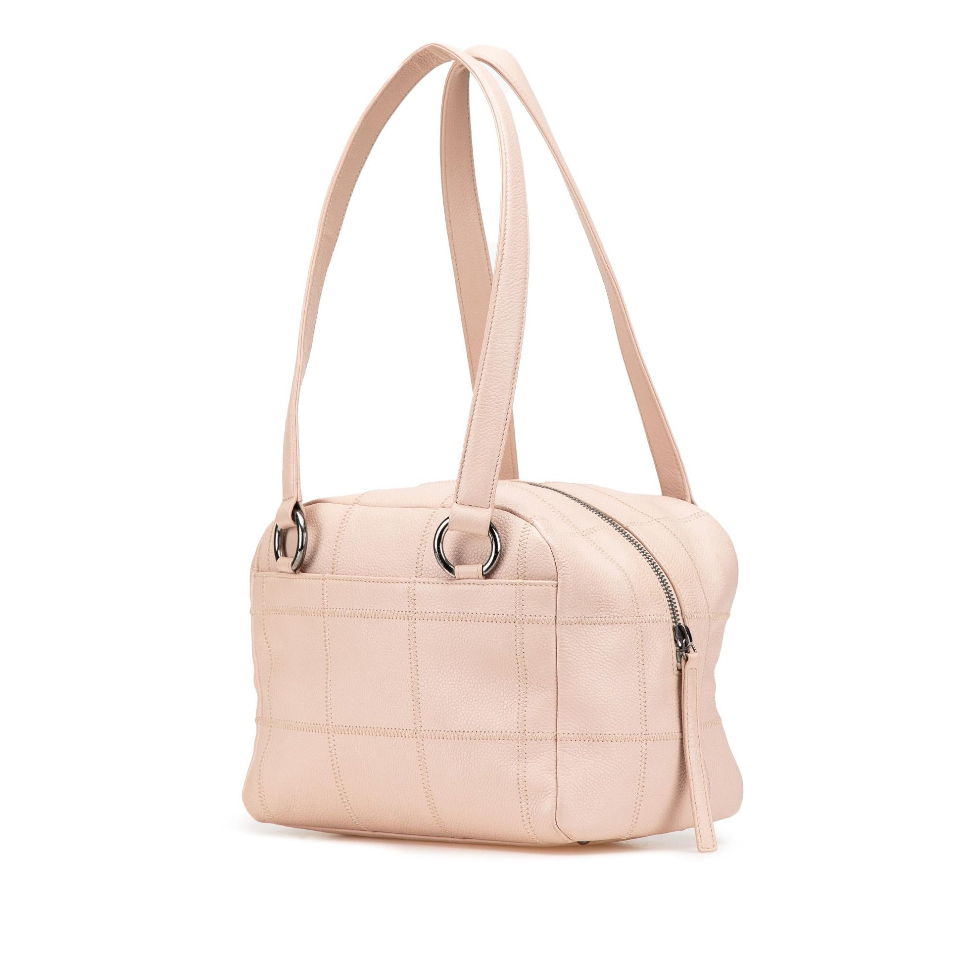 Chanel Choco Bar Caviar LAX Bowler Small Handbag