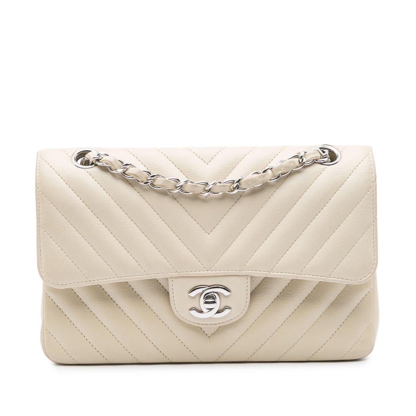 Chanel Classic Chevron Lambskin Double Flap Small Handbag Flap 1