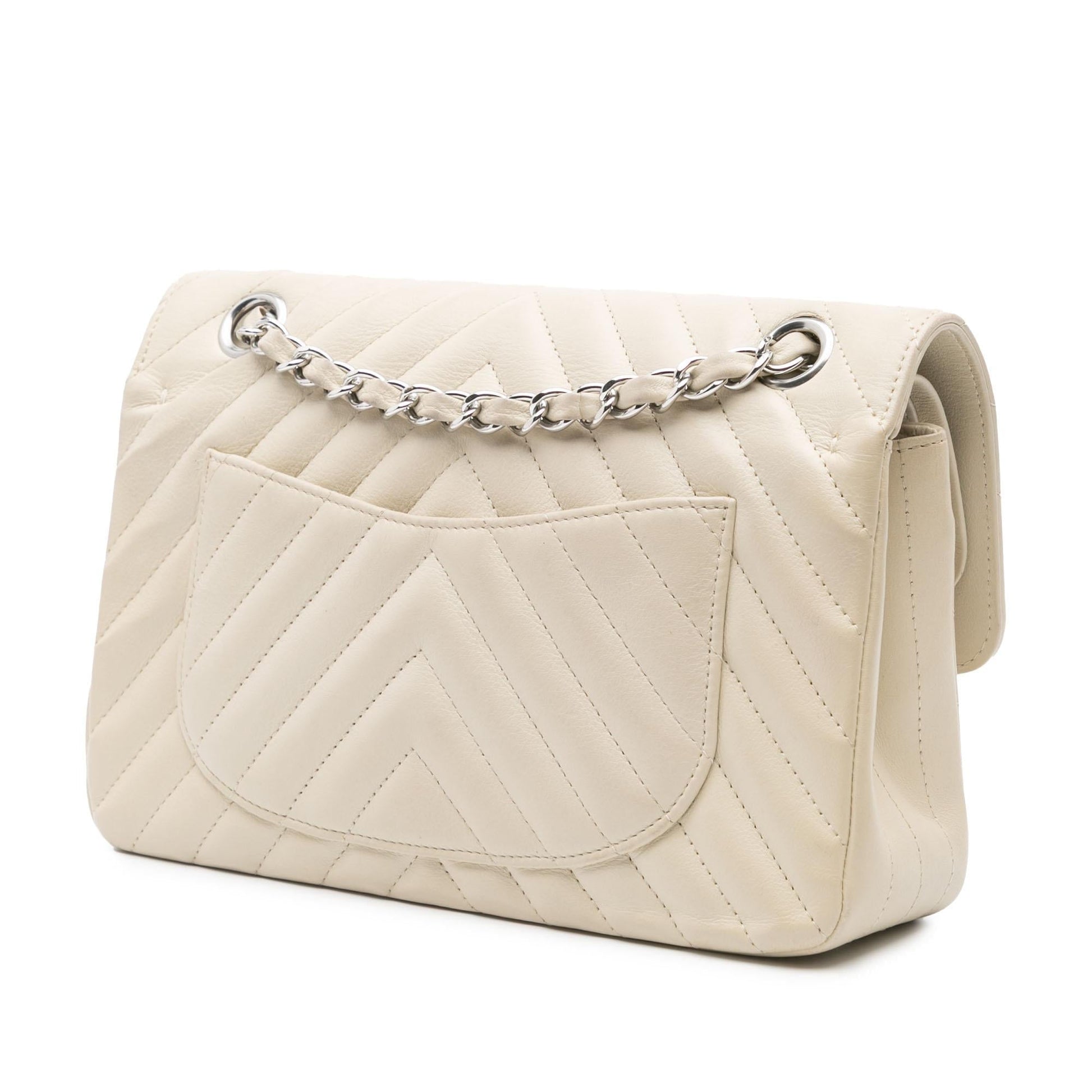 Chanel Classic Chevron Lambskin Double Flap Small Handbag Flap 1