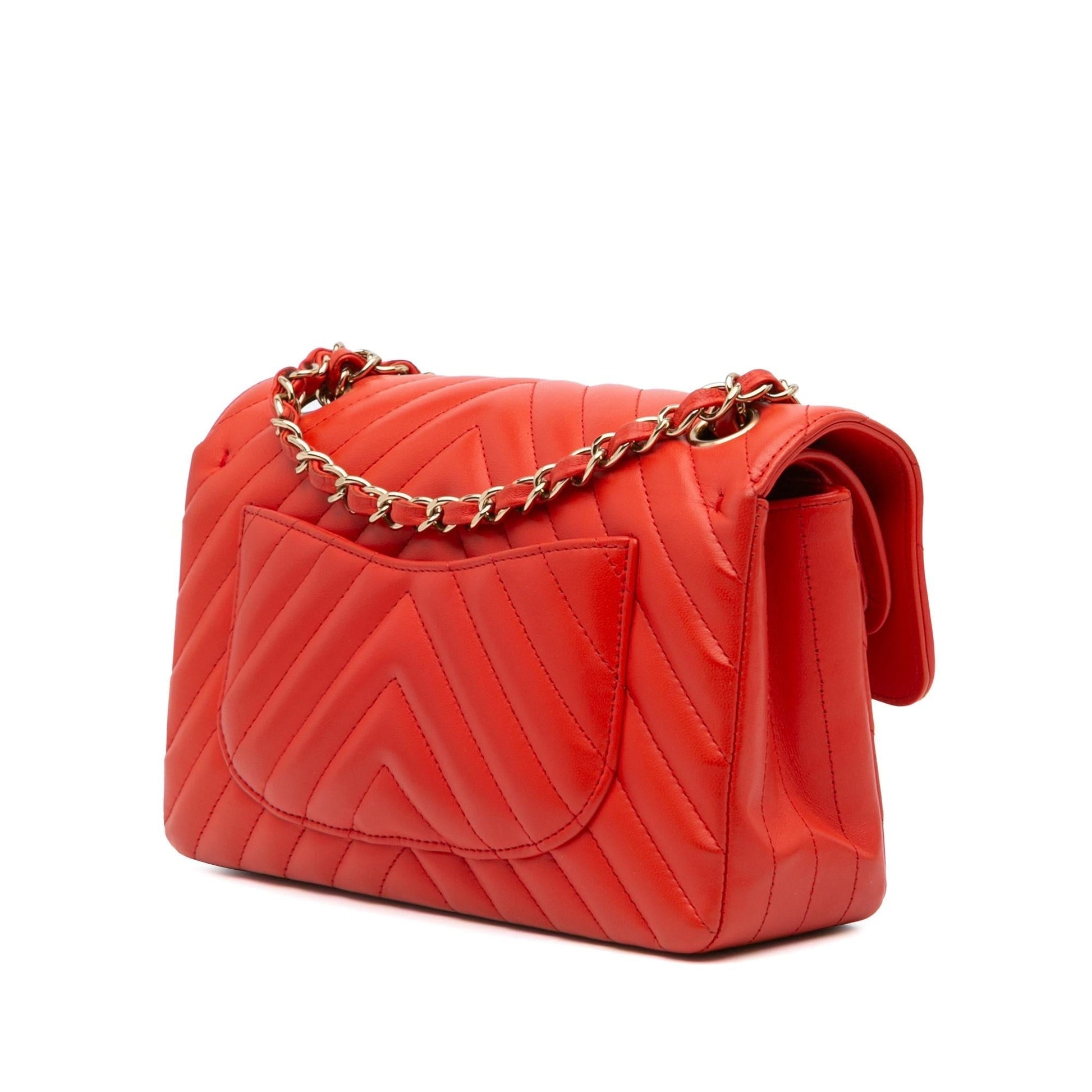 Chanel Classic Chevron Lambskin Double Flap Small Handbag Flap 3