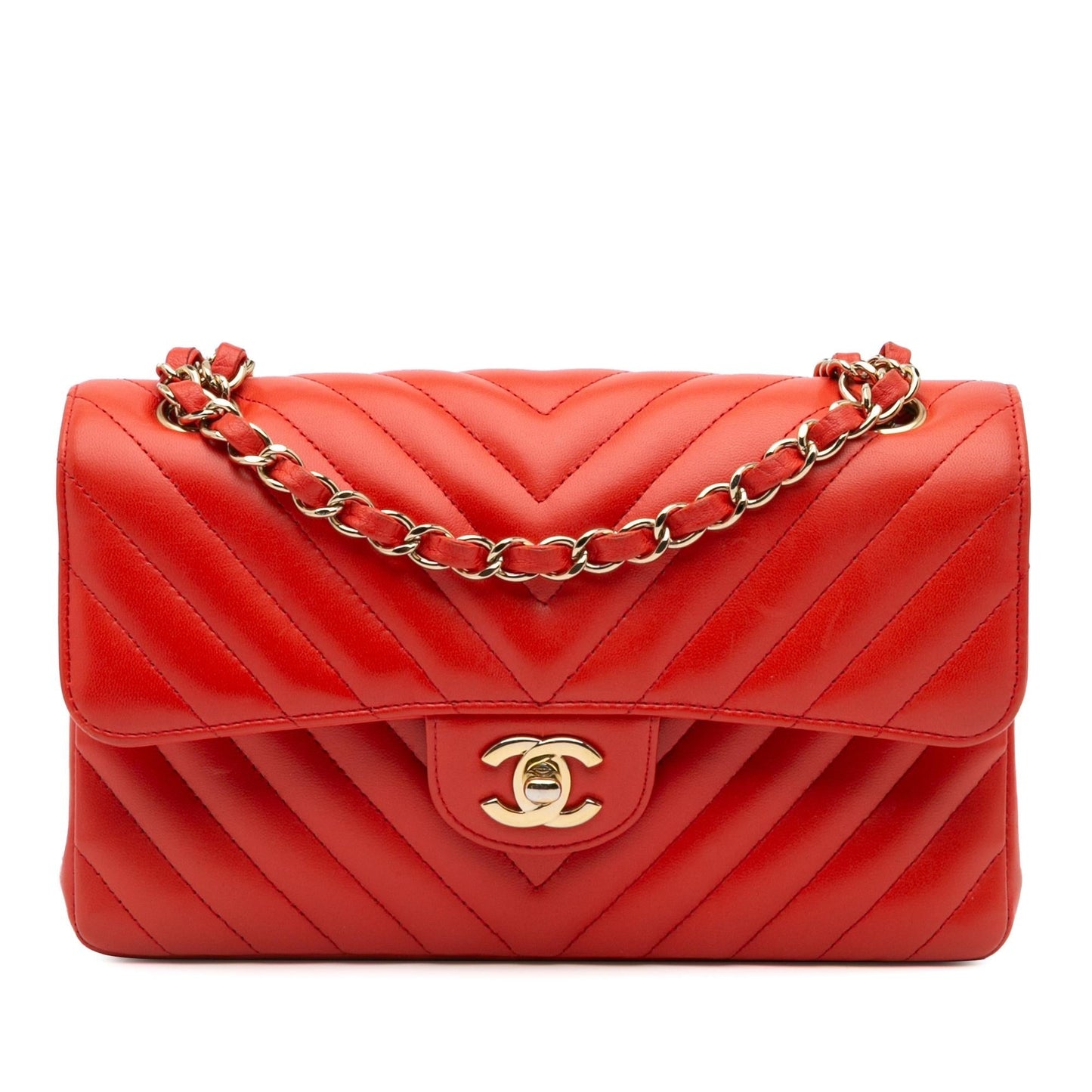 Chanel Classic Chevron Lambskin Double Flap Small Handbag Flap 4