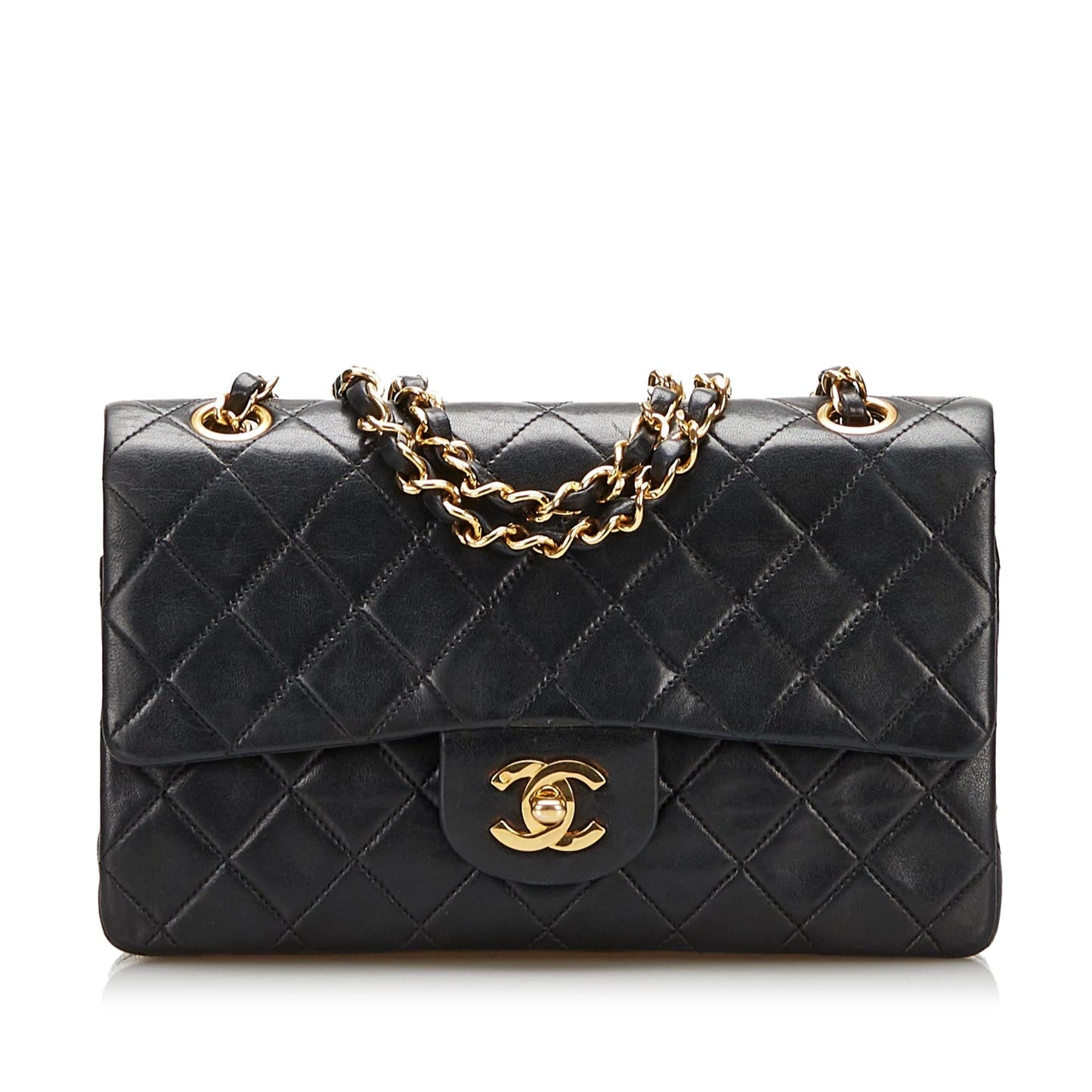 Chanel Classic Lambskin Double Flap SHG Small Handbag Flap Shg