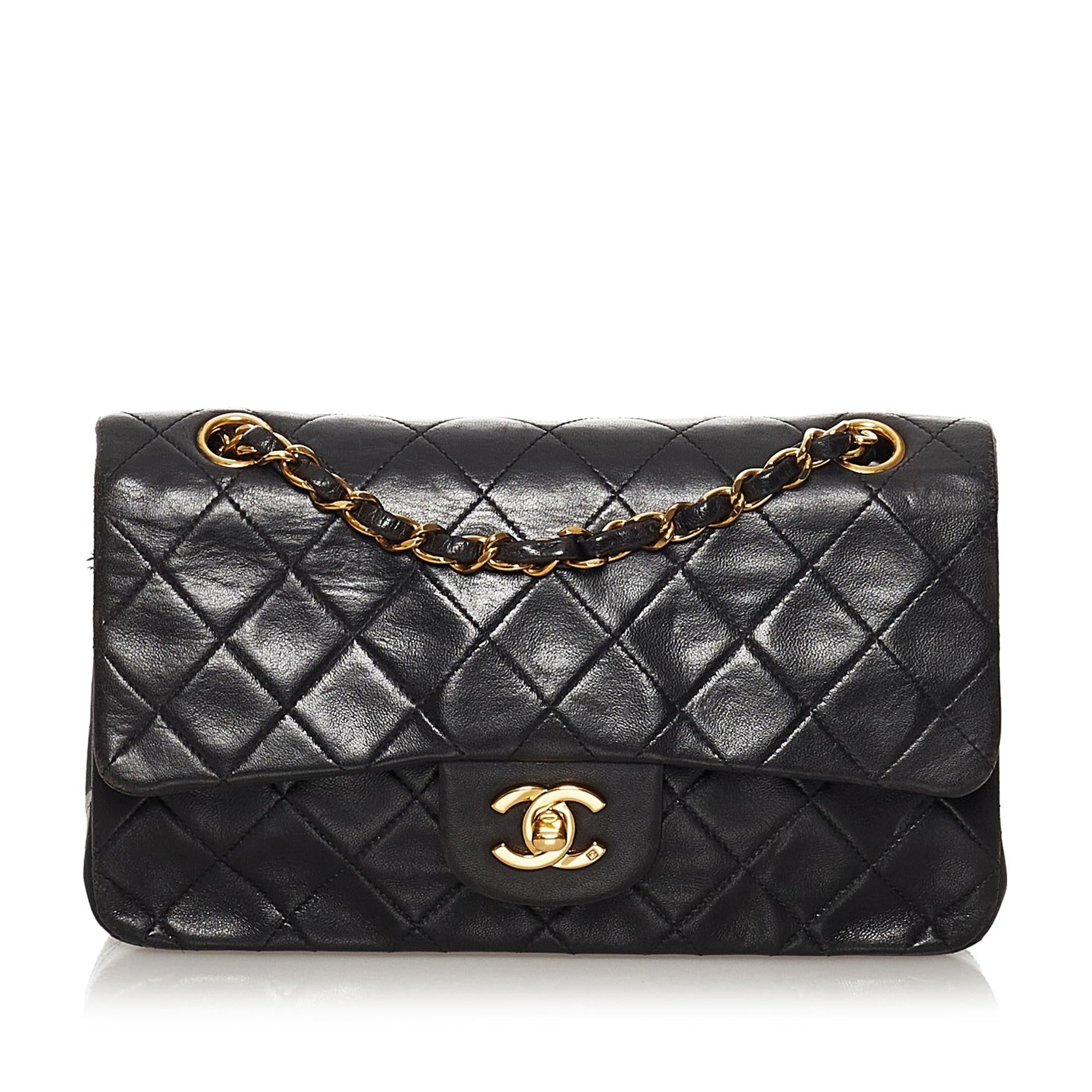 Chanel Classic Lambskin Double Flap SHG Small Handbag 9