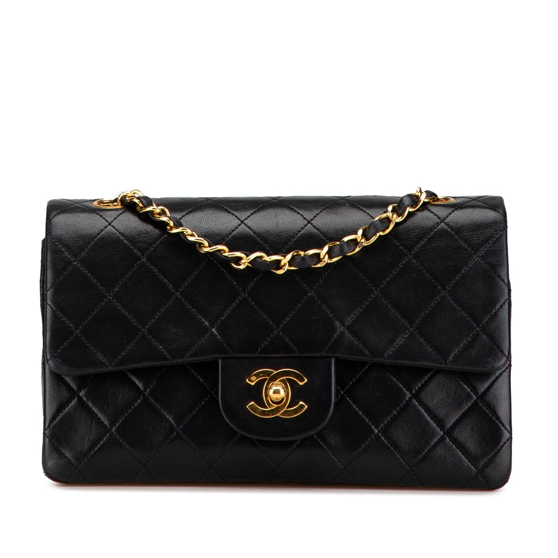Chanel Classic Lambskin Double Flap Small Handbag Shg Za1Qw1