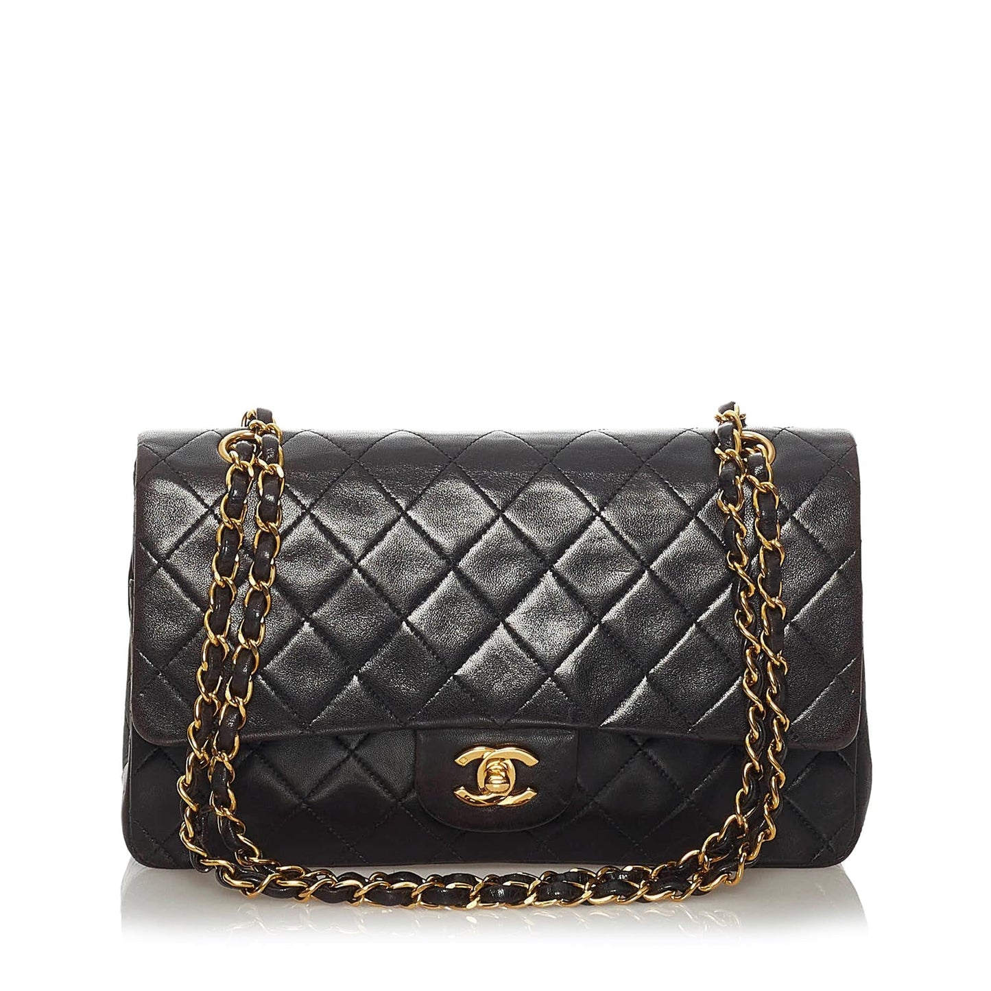 Chanel Classic Lambskin Double Flap SHG Small Leather Shoulder Bag Bag Shg