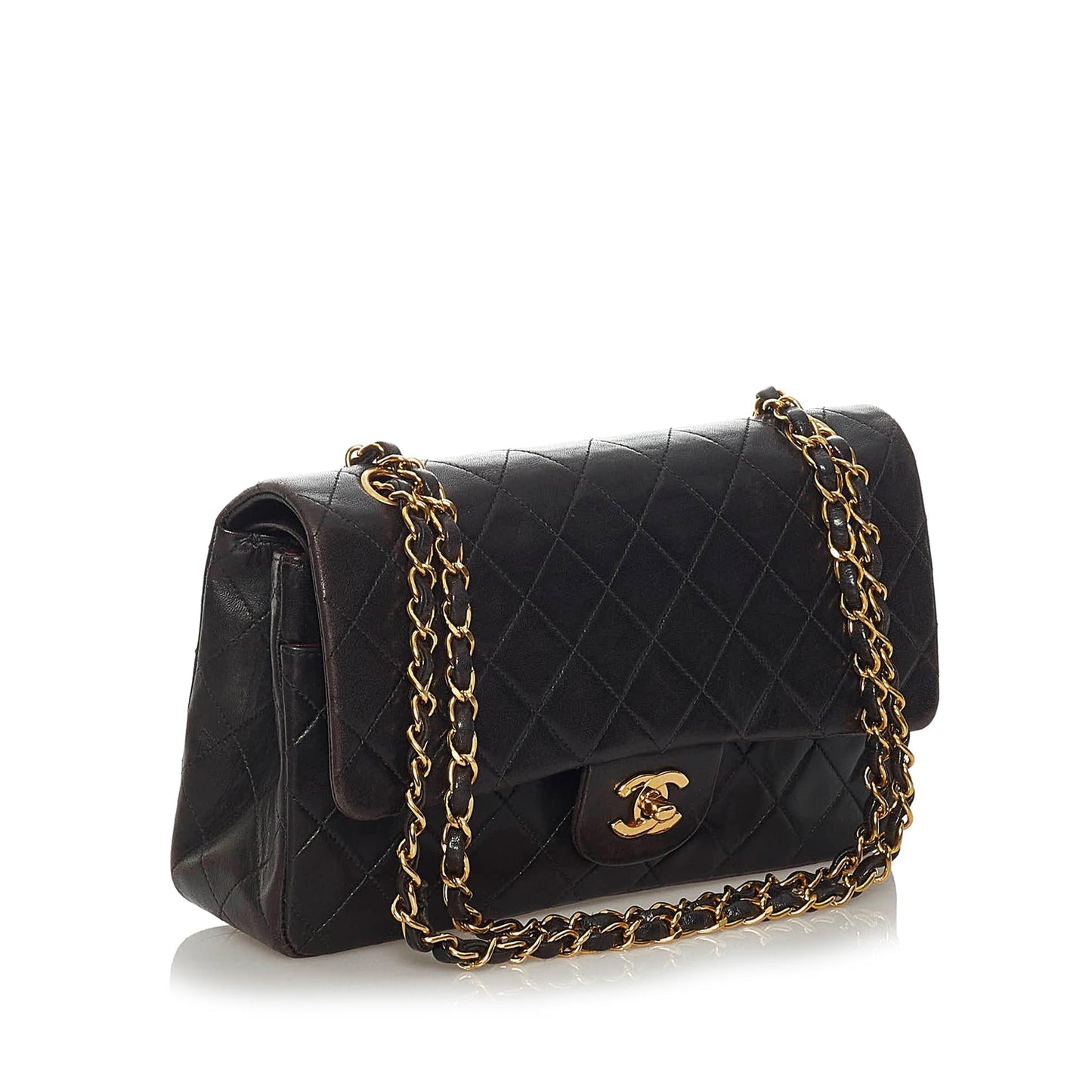 Chanel Classic Lambskin Double Flap SHG Small Leather Shoulder Bag Bag Shg