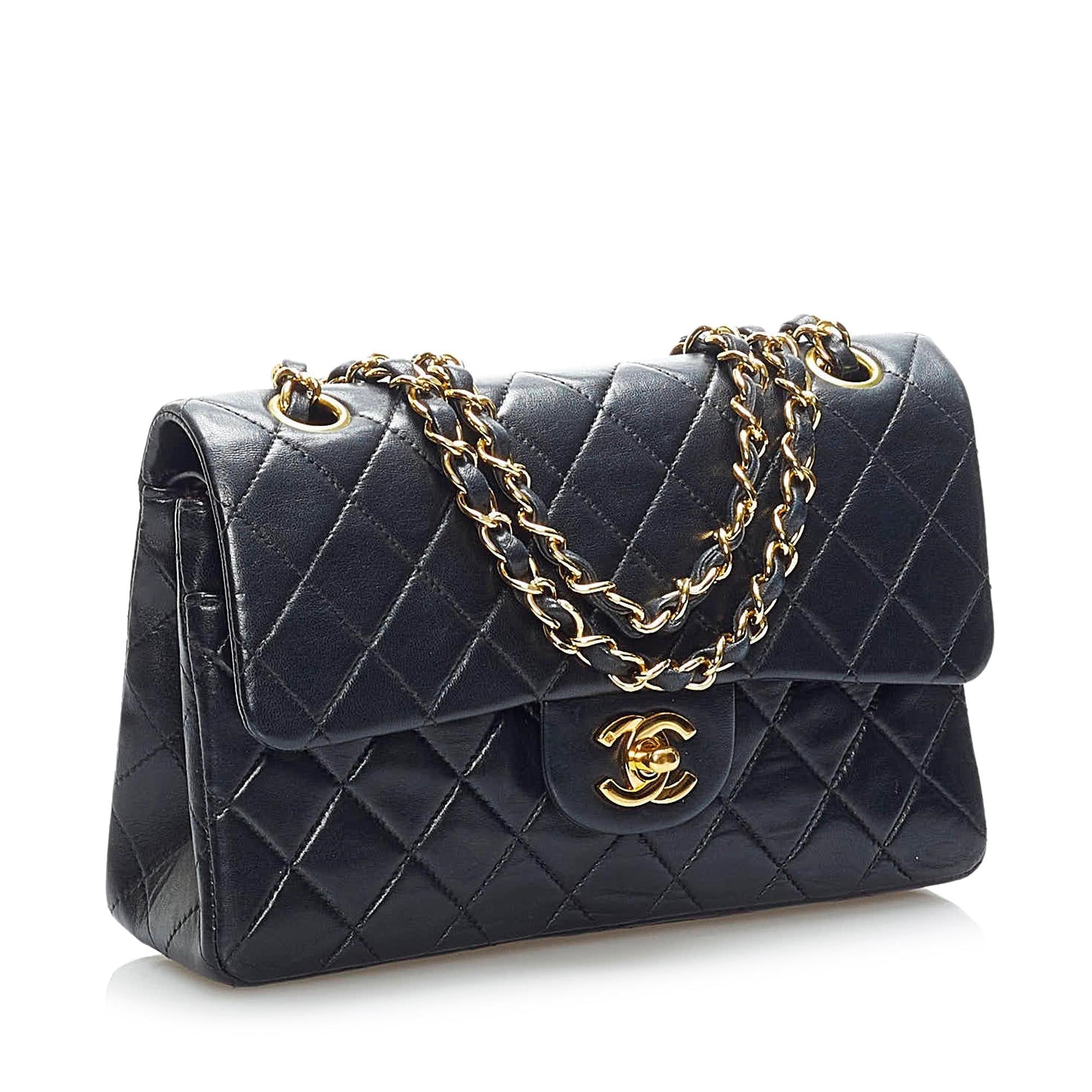 Chanel Classic Lambskin Double Flap SHG Small Leather Shoulder Bag 8