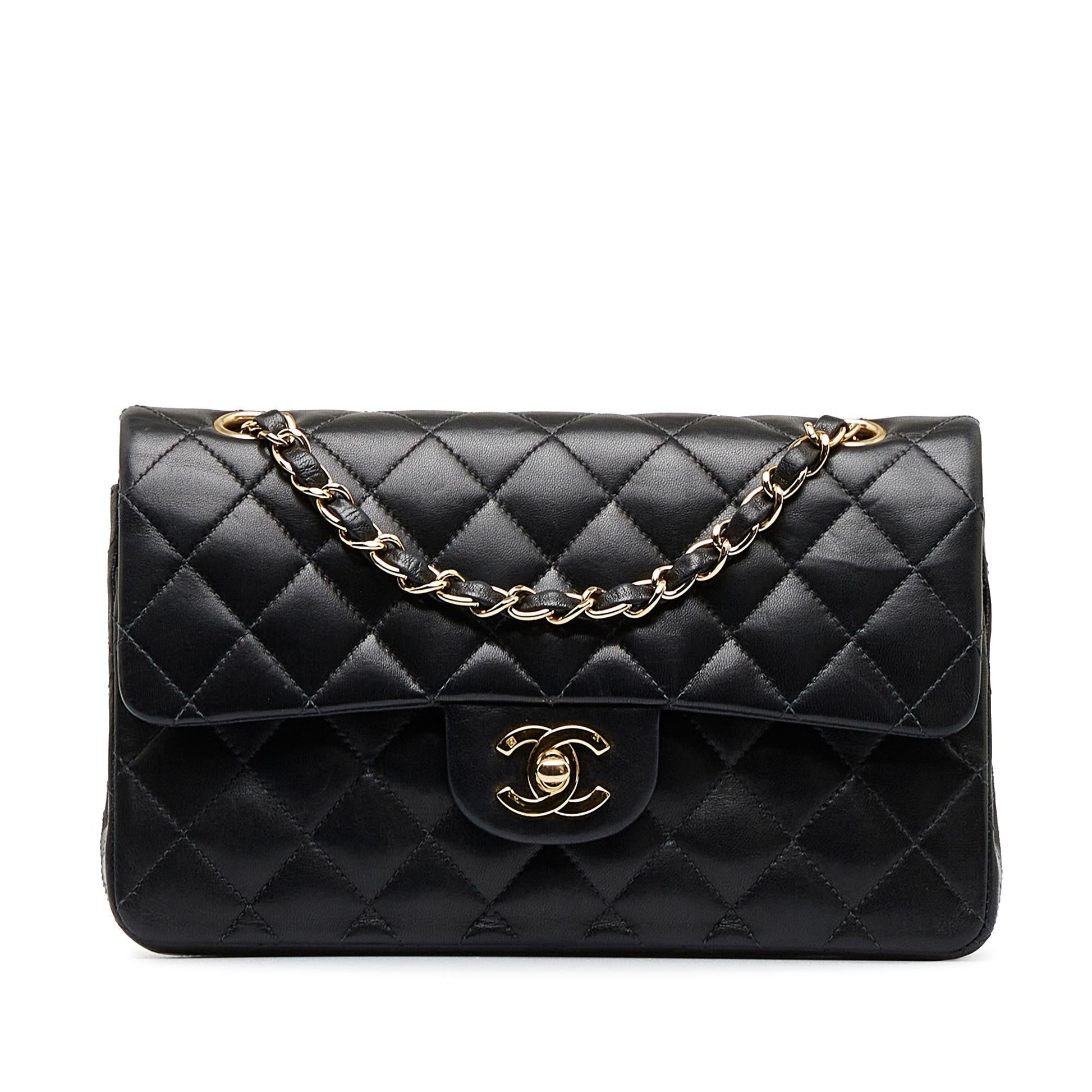 Chanel Classic Lambskin Double Flap SHG-acYIYl Small Leather Shoulder Bag