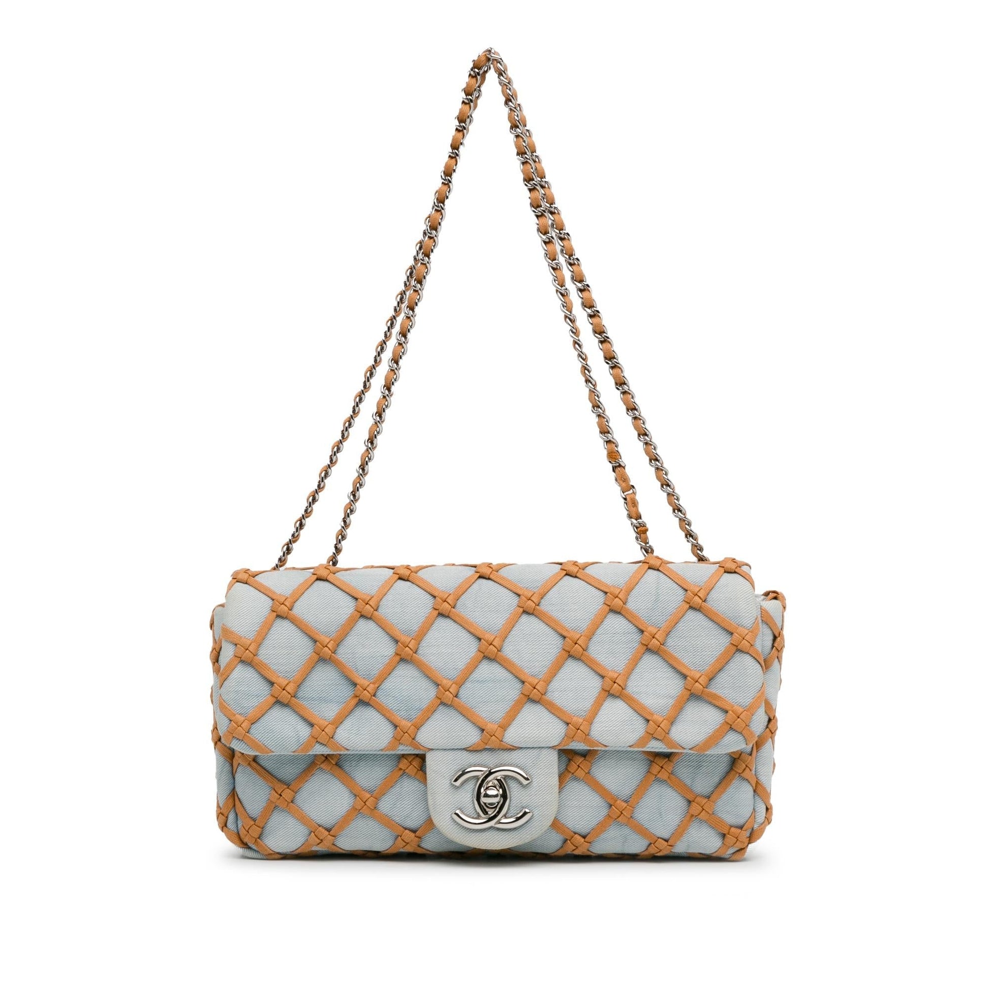 Chanel Denim Canebiers Net Flap SHG-szdQkm Small Handbag
