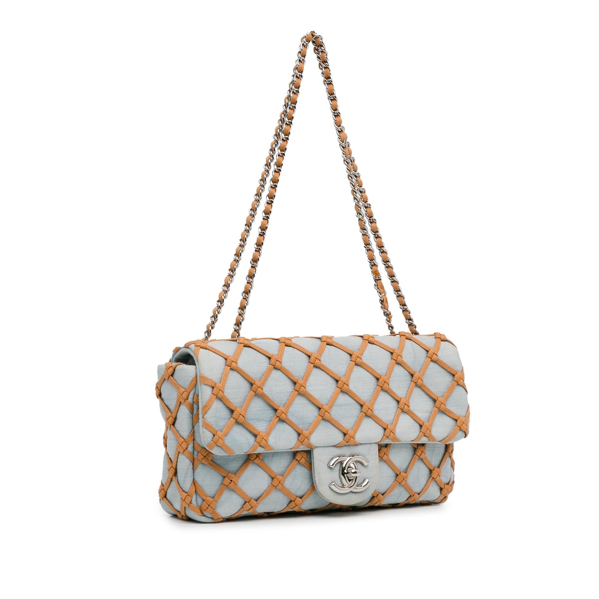 Chanel Denim Canebiers Net Flap SHG-szdQkm Small Handbag