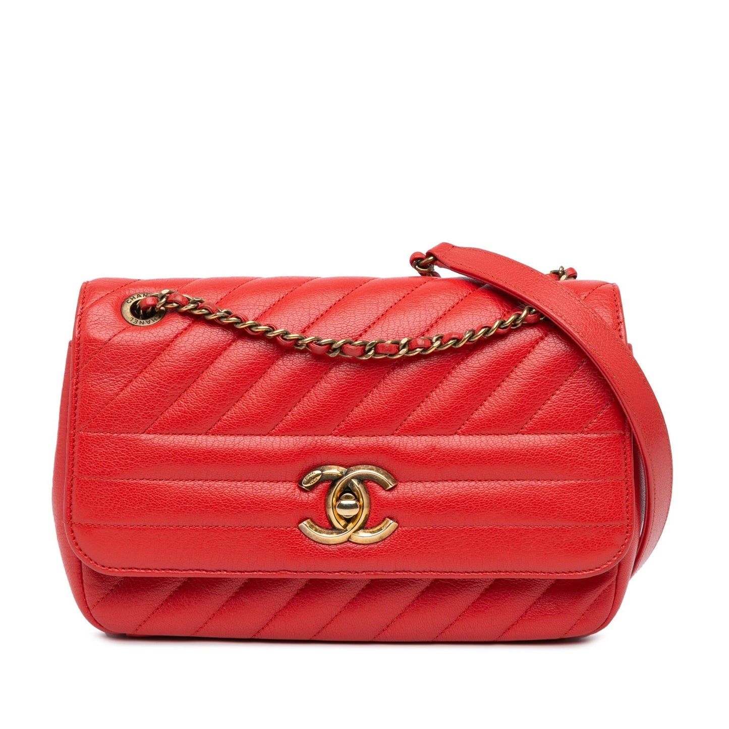 Chanel Diagonal Quilted Goatskin Flap Small Handbag Goatskin Flap