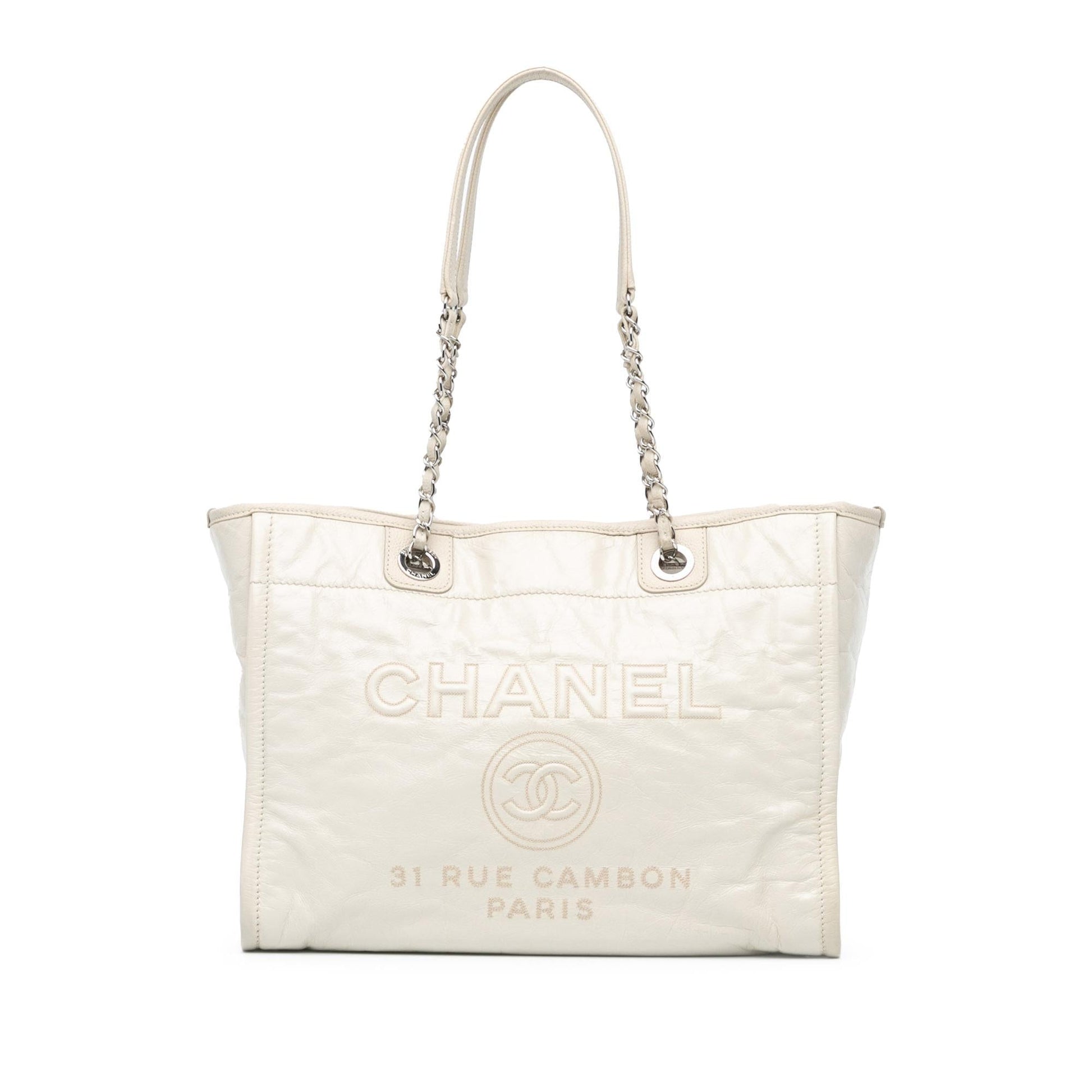 Chanel Glazed Calfskin Deauville Small Tote Bag Tote 3