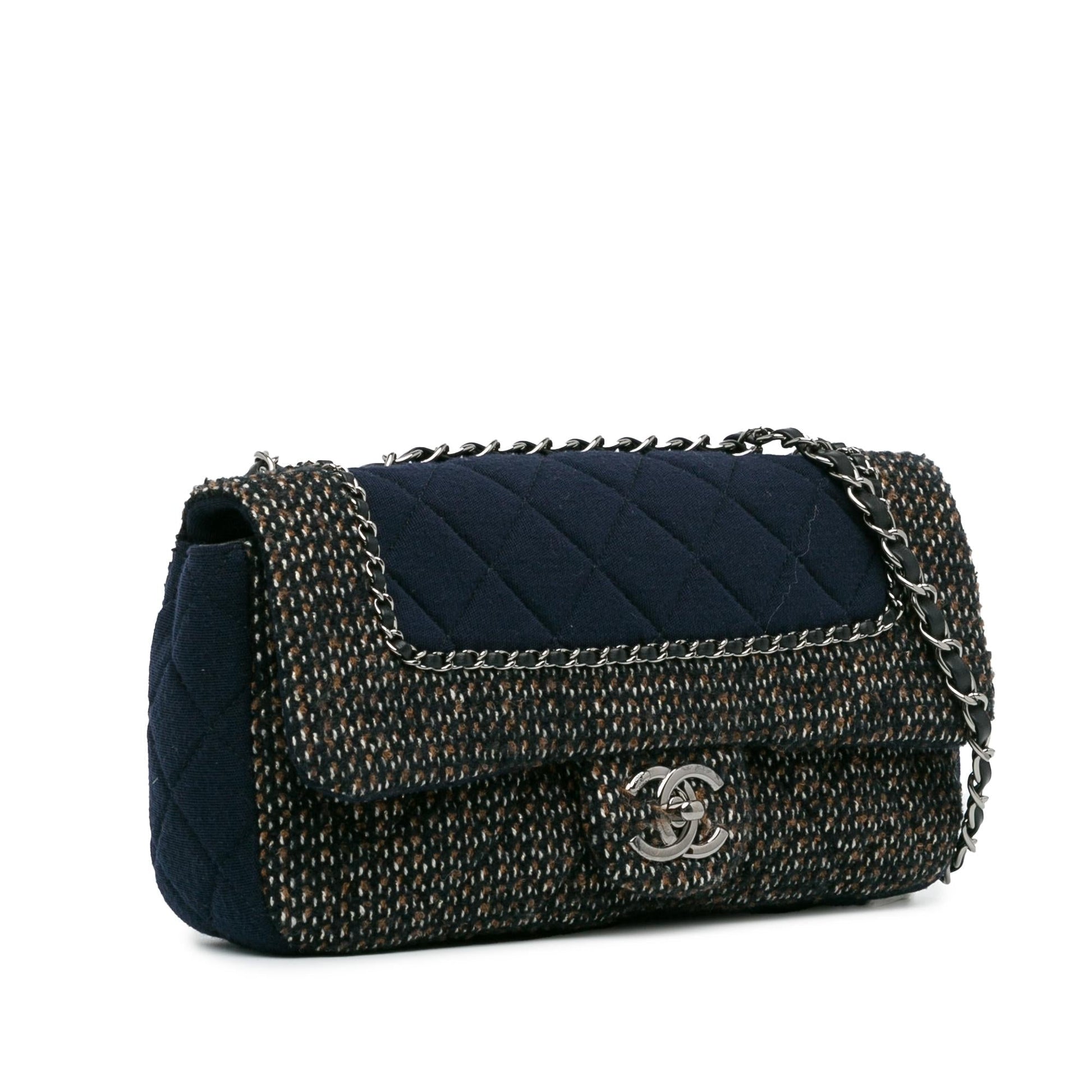 Chanel Jersey Tweed Flap Small Handbag