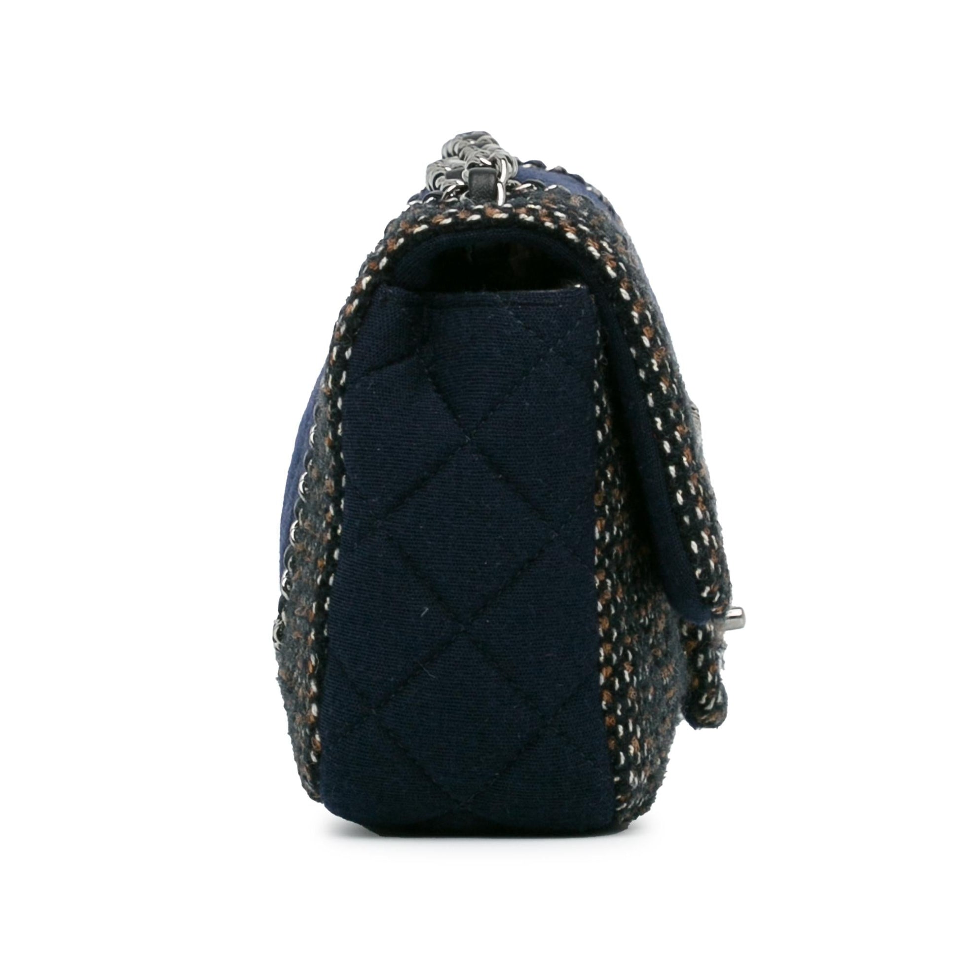 Chanel Jersey Tweed Flap Small Handbag Tweed Flap