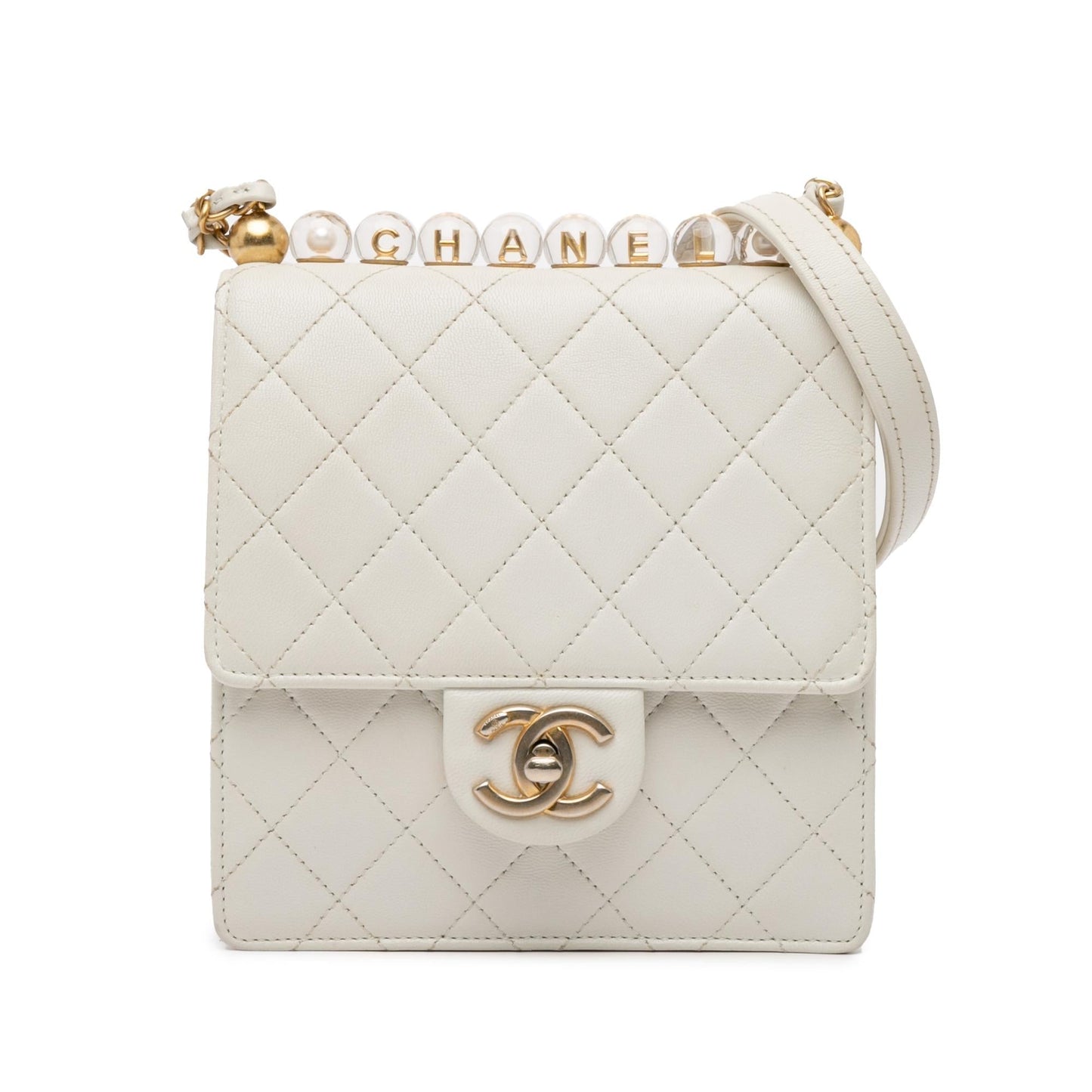 Chanel Lambskin Chic Pearls Flap SHG-NEndrv Small Handbag