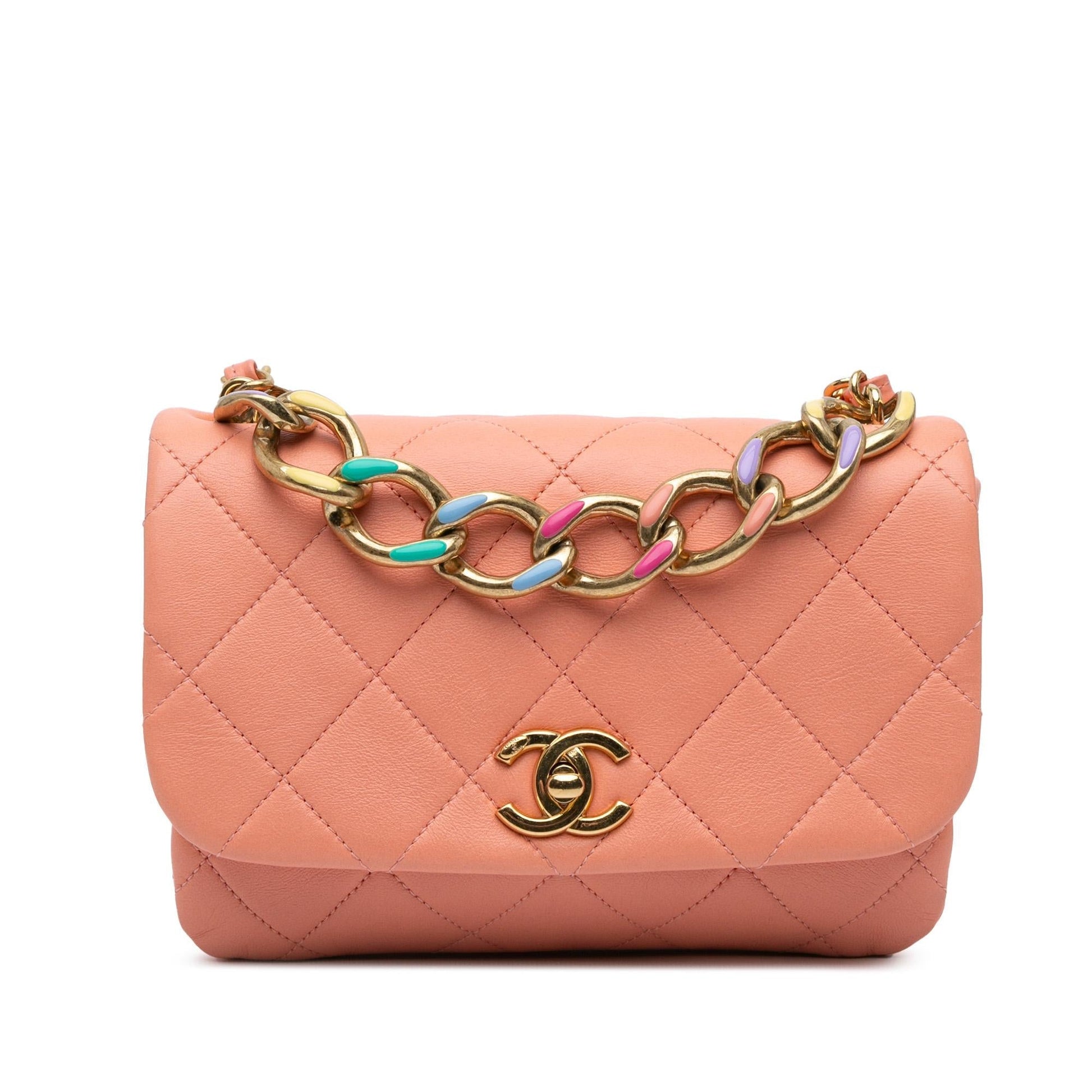 Chanel Lambskin Color Match Flap Small Handbag