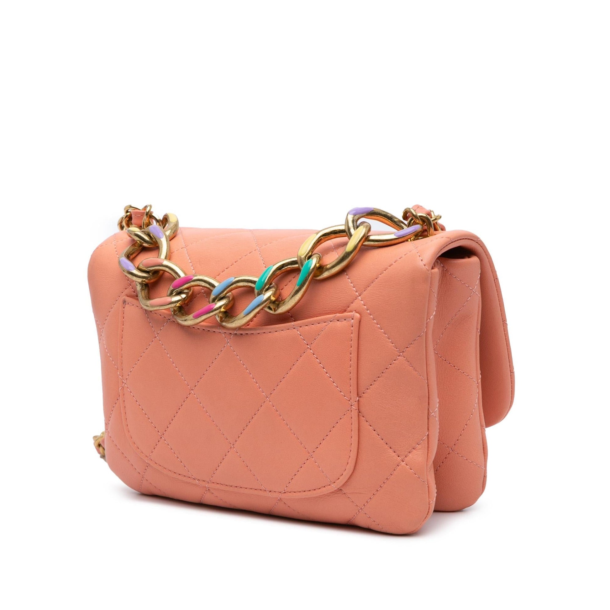 Chanel Lambskin Color Match Flap Small Handbag