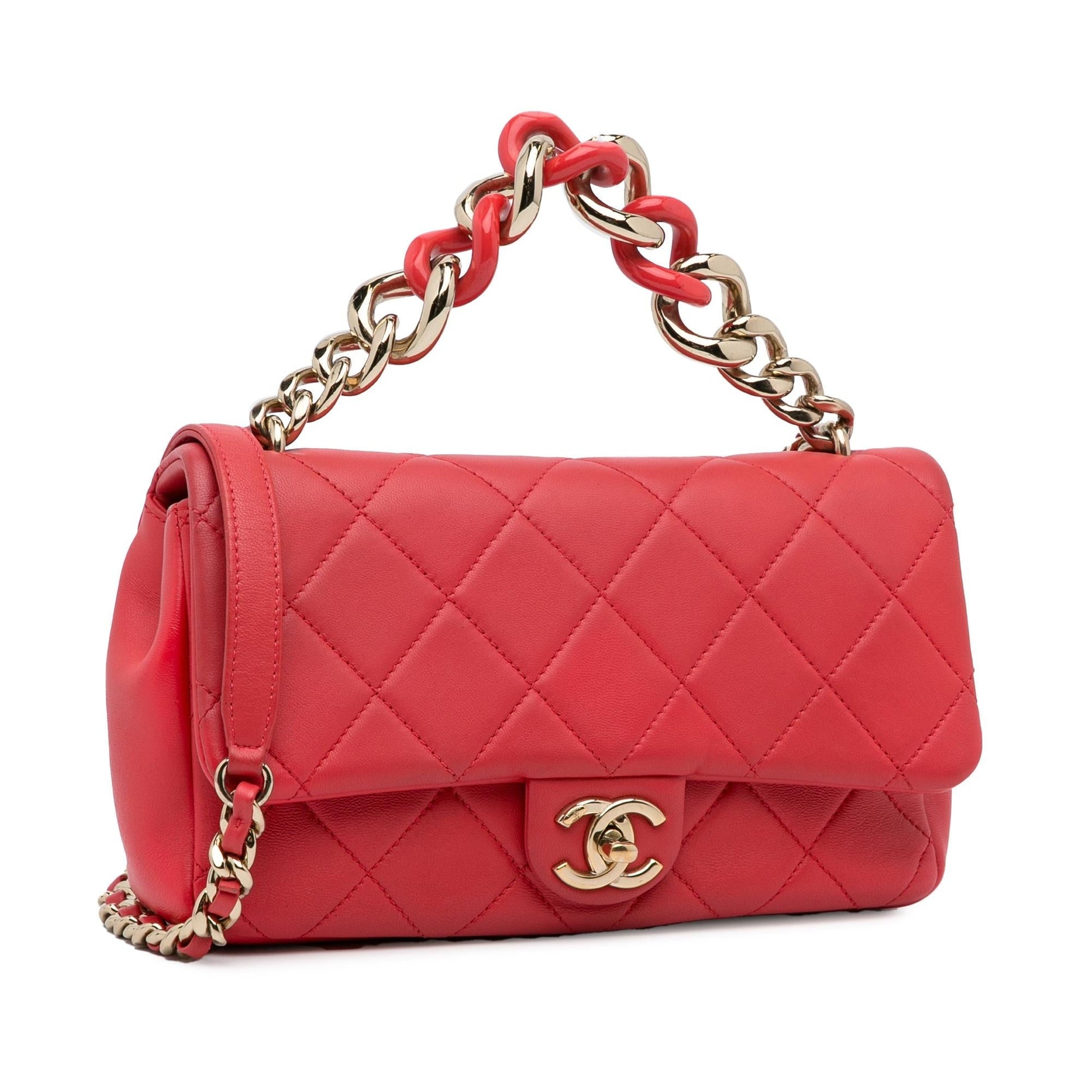 Chanel Lambskin Elegant Single Flap Small Handbag