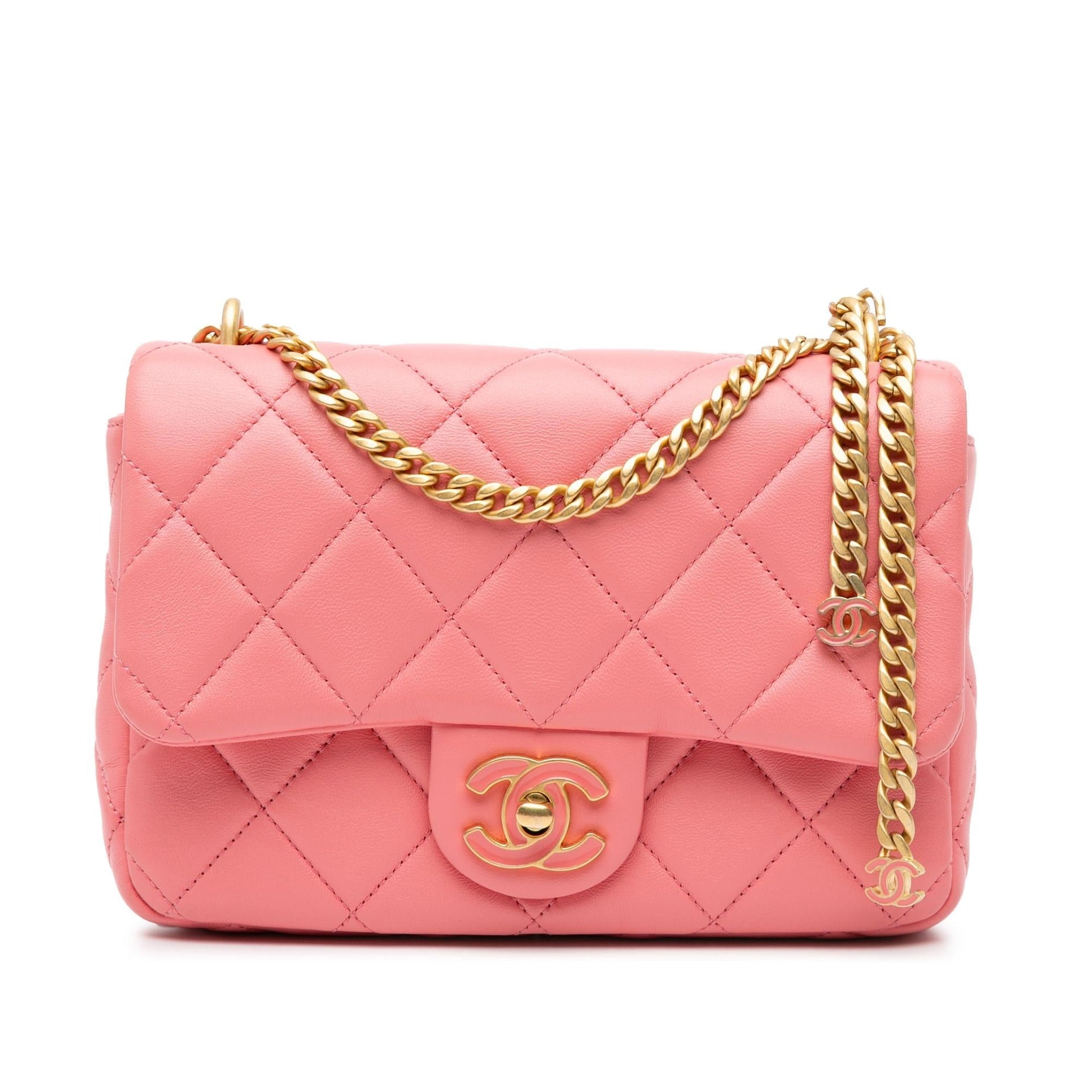 Chanel Lambskin Pending CC Flap Small Handbag Cc Flap