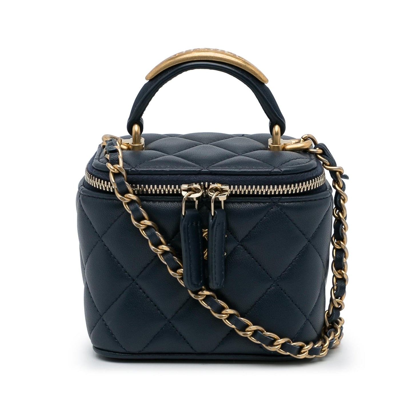 Chanel Lambskin Top Handle Vanity Small Handbag