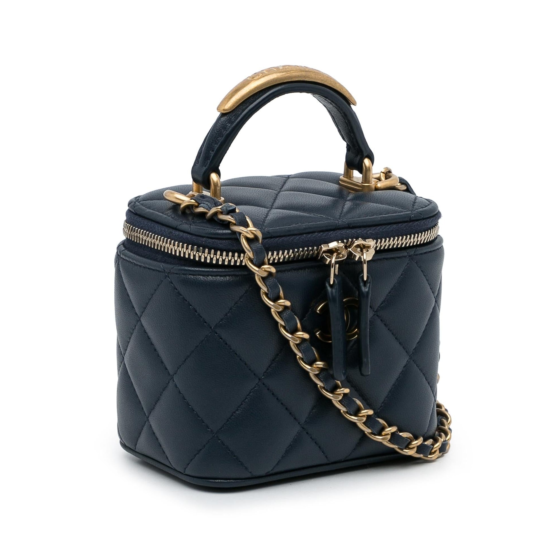 Chanel Lambskin Top Handle Vanity Small Handbag