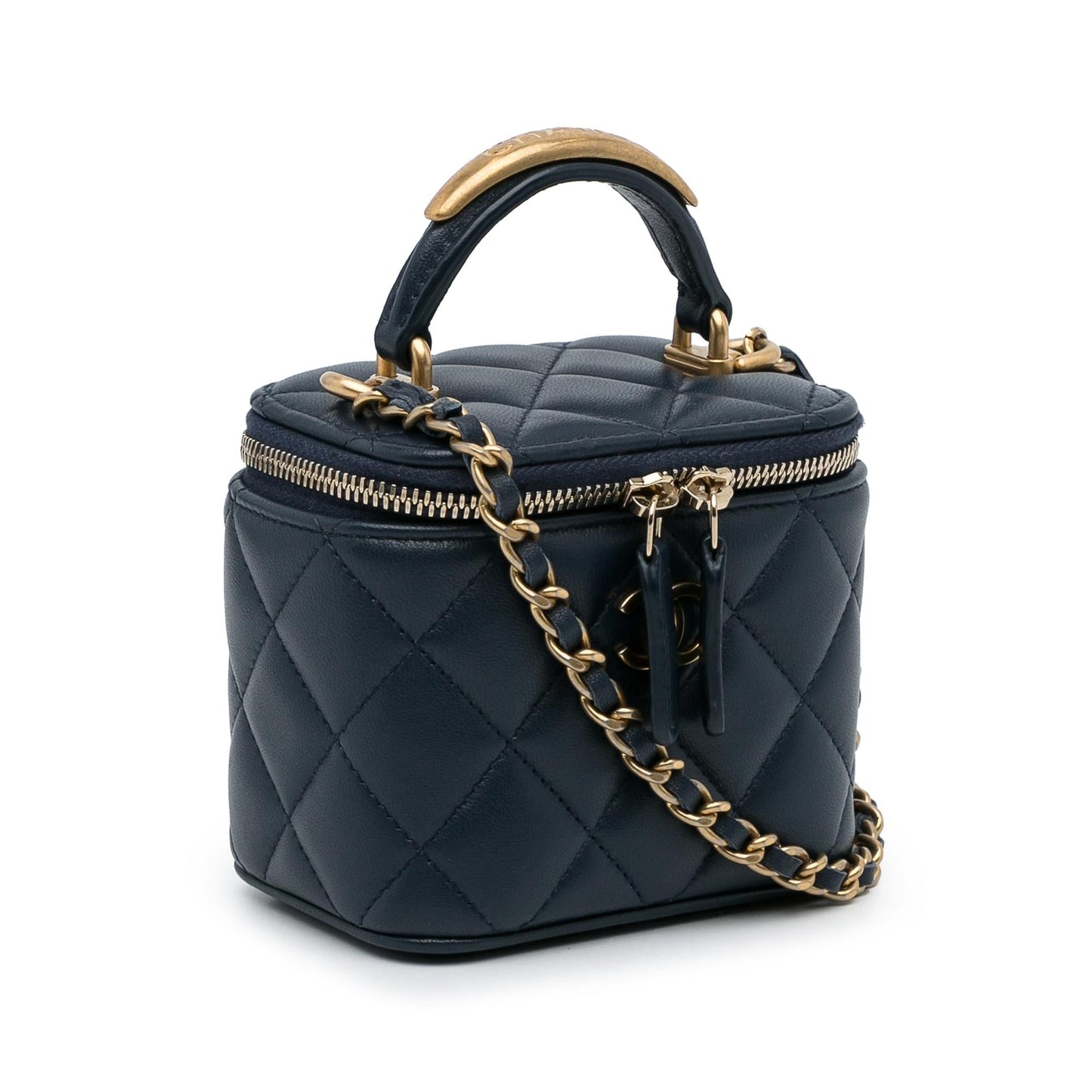 Chanel Lambskin Top Handle Vanity Small Handbag