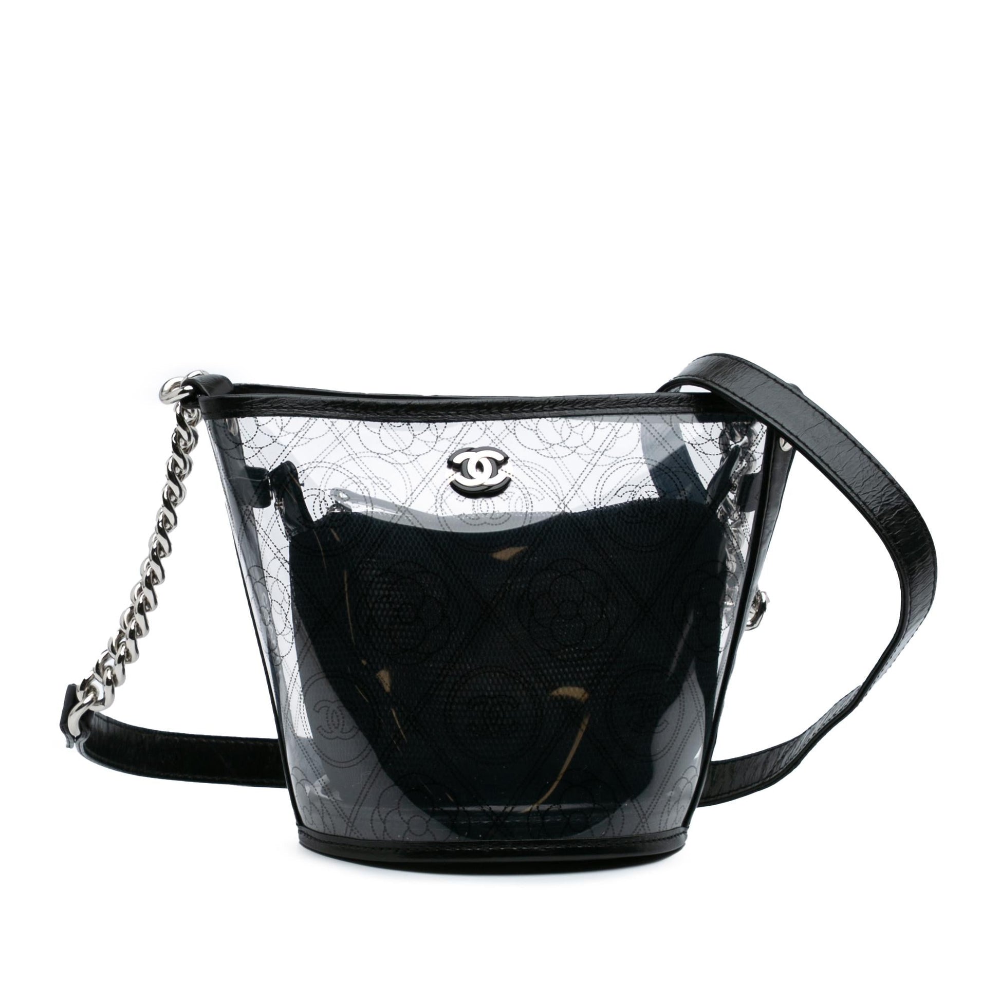 Chanel PVC Crumpled Calfskin Camellia Coco Bucket Small Bucket Bag Bag 1