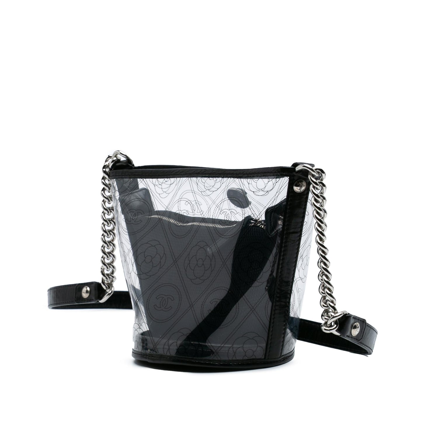 Chanel PVC Crumpled Calfskin Camellia Coco Bucket Small Bucket Bag Bag 1