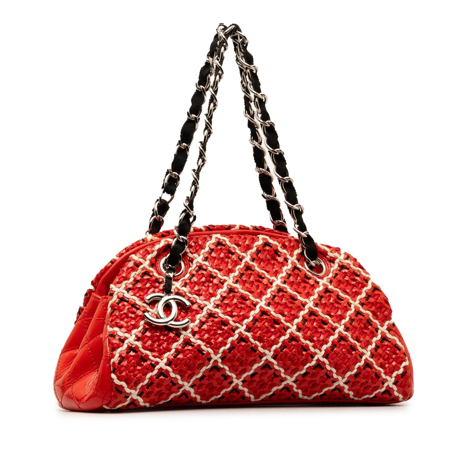 Chanel Patent Stitch Just Mademoiselle Bowling SHG-khBnsf Small Handbag
