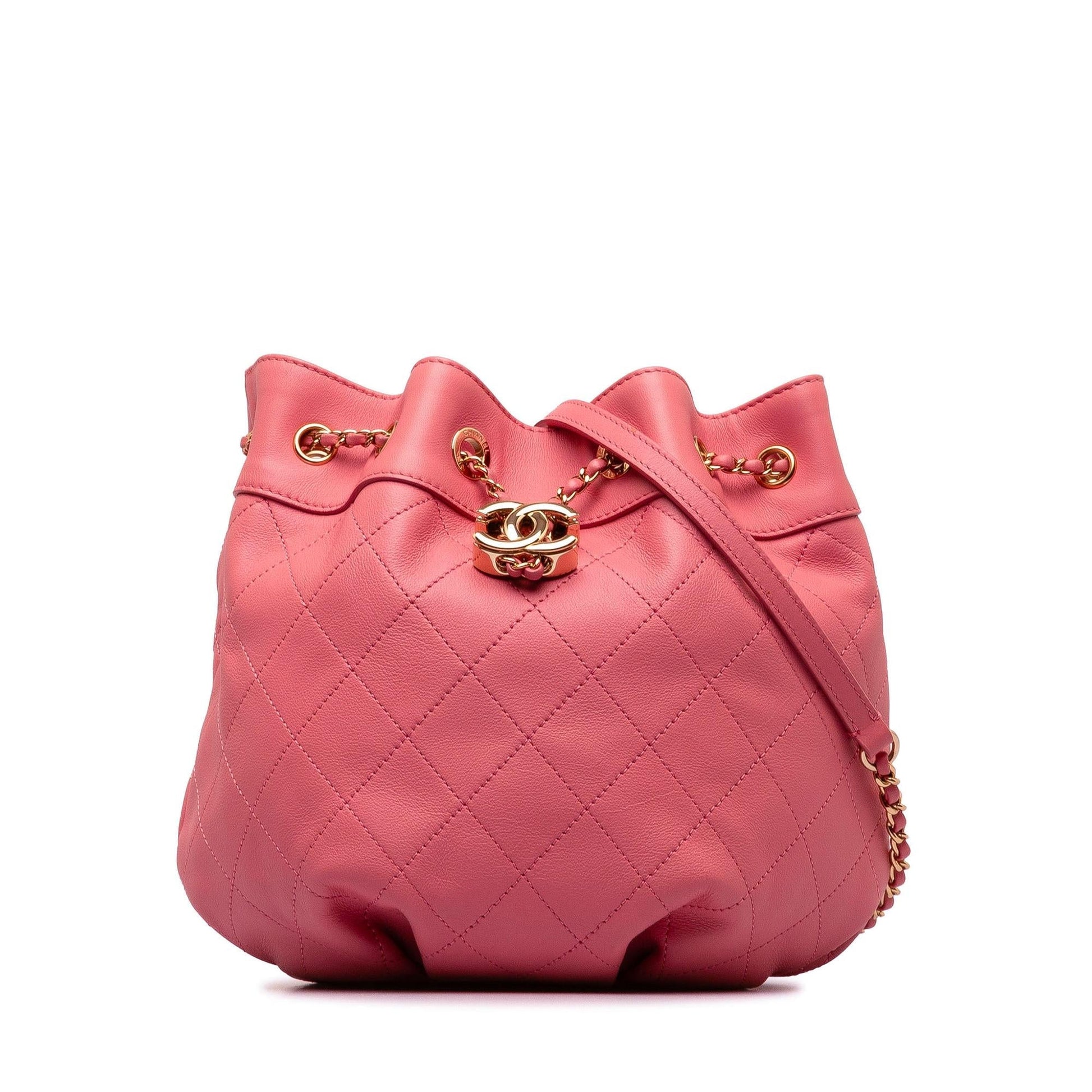 Chanel Quilted Calfskin Bucket SHG-aS6Bni Small Bucket Bag