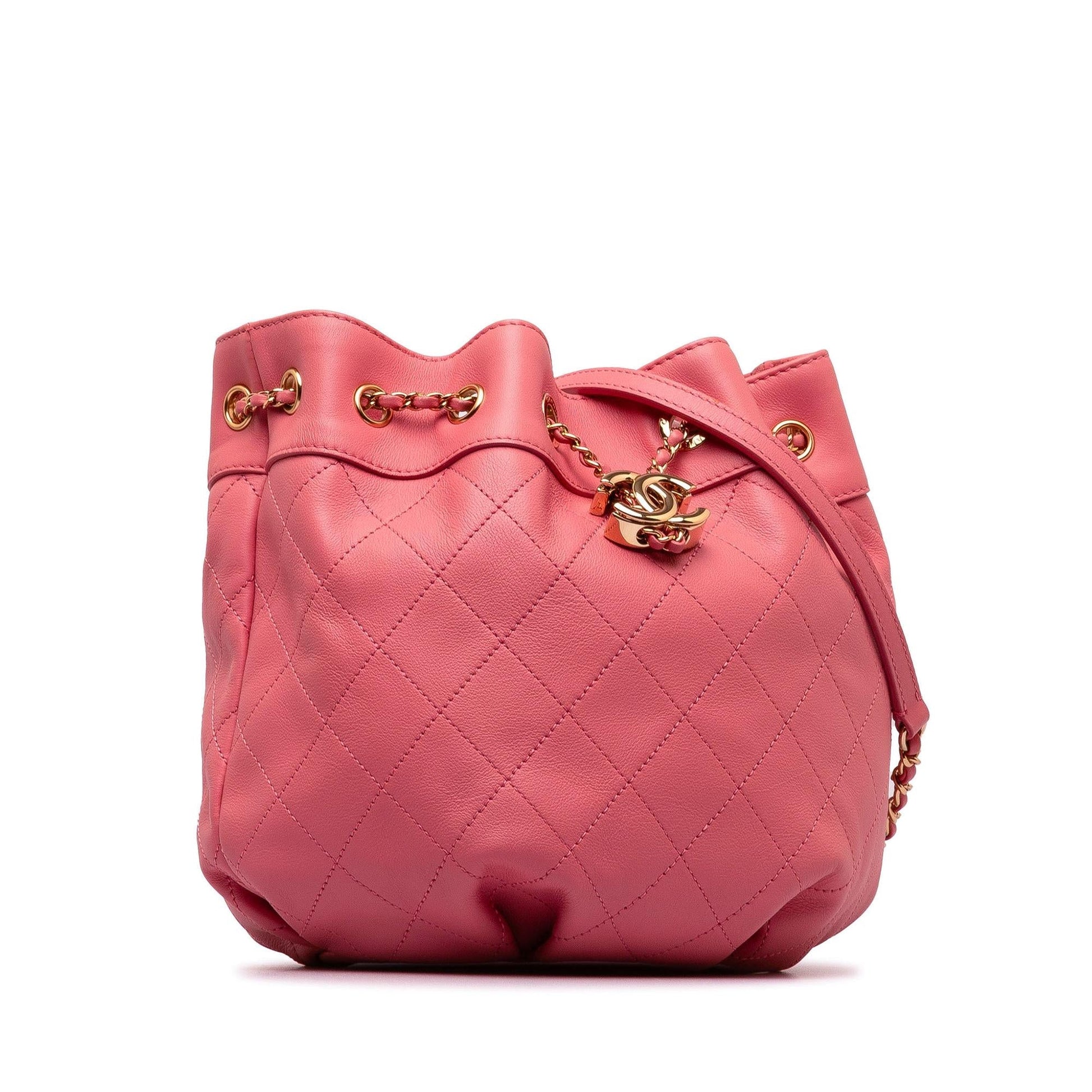 Chanel Quilted Calfskin Bucket SHG-aS6Bni Small Bucket Bag