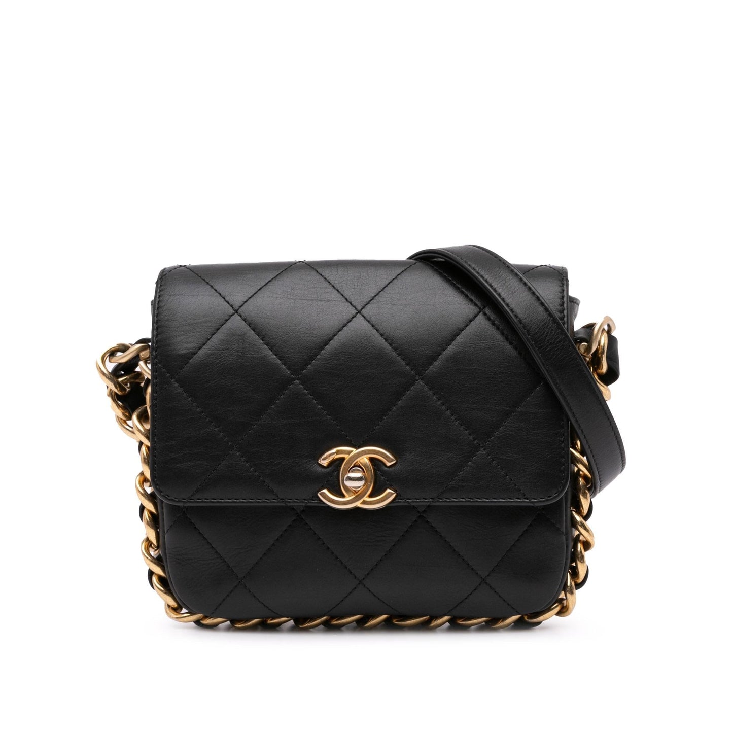 Chanel Quilted Calfskin Framing Flap SHG-KEPT2j Small Handbag