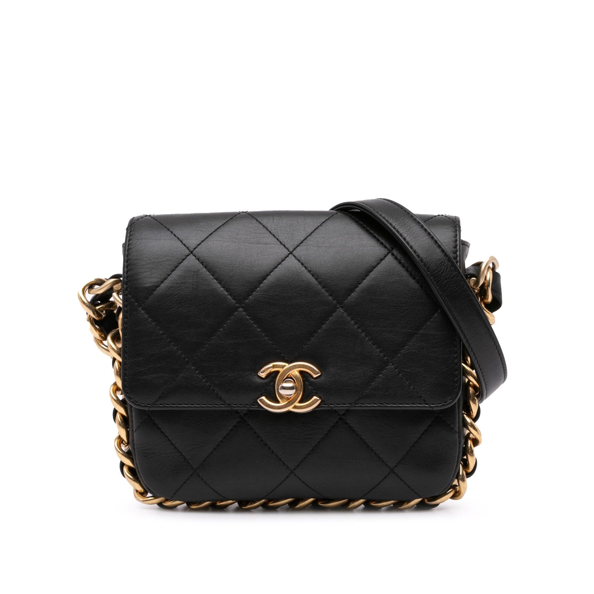 Chanel Quilted Calfskin Framing Flap SHG-KEPT2j Small Handbag