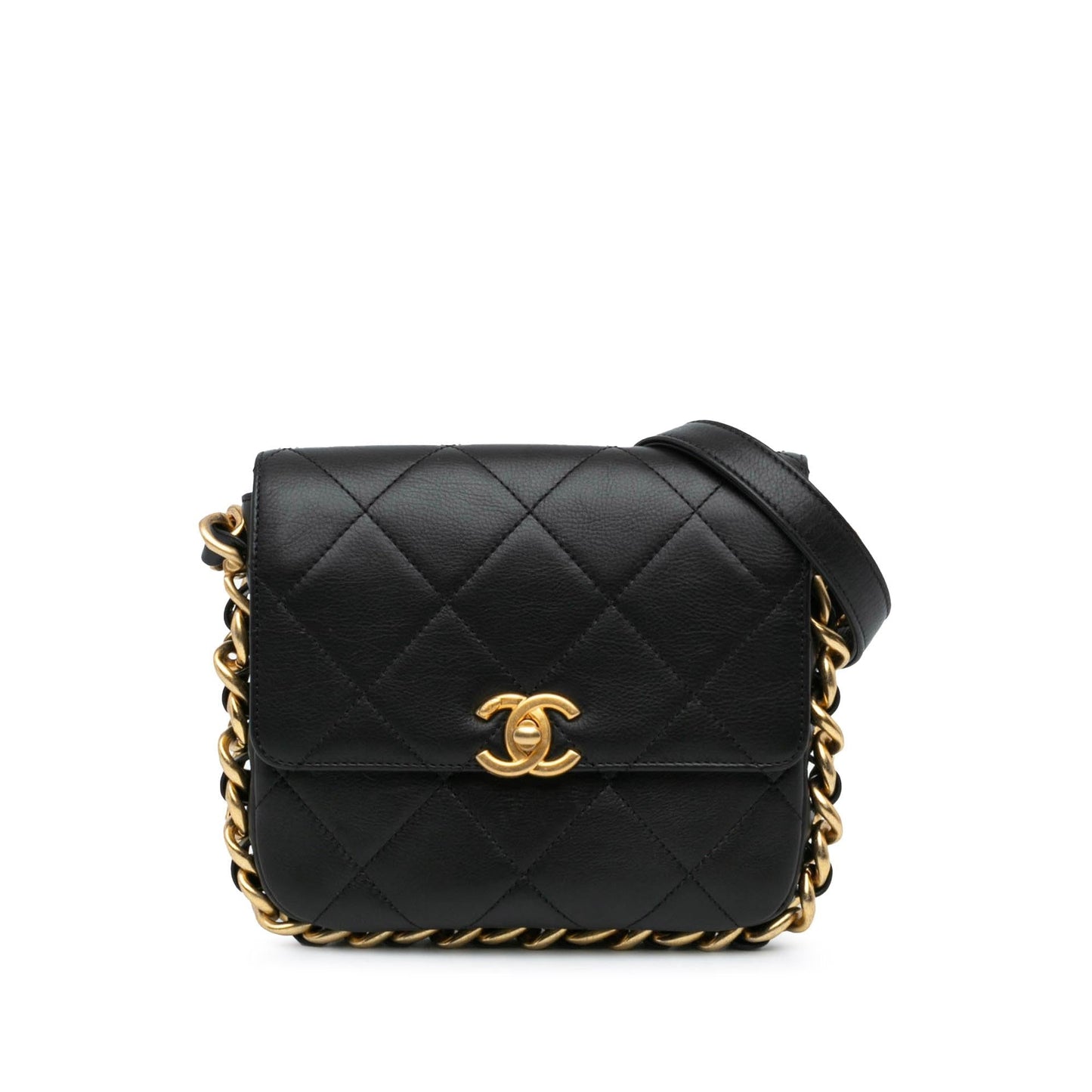 Chanel Quilted Calfskin Framing Flap Small Handbag