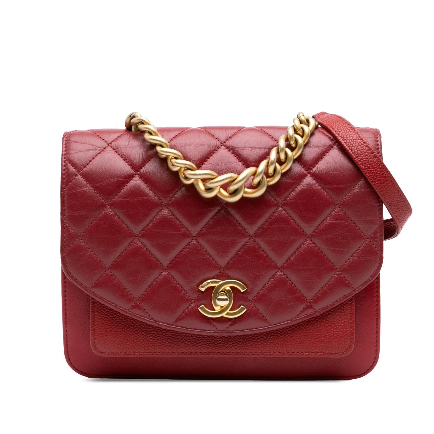 Chanel Quilted Calfskin Caviar Handle Flap Small Handbag Flap 2