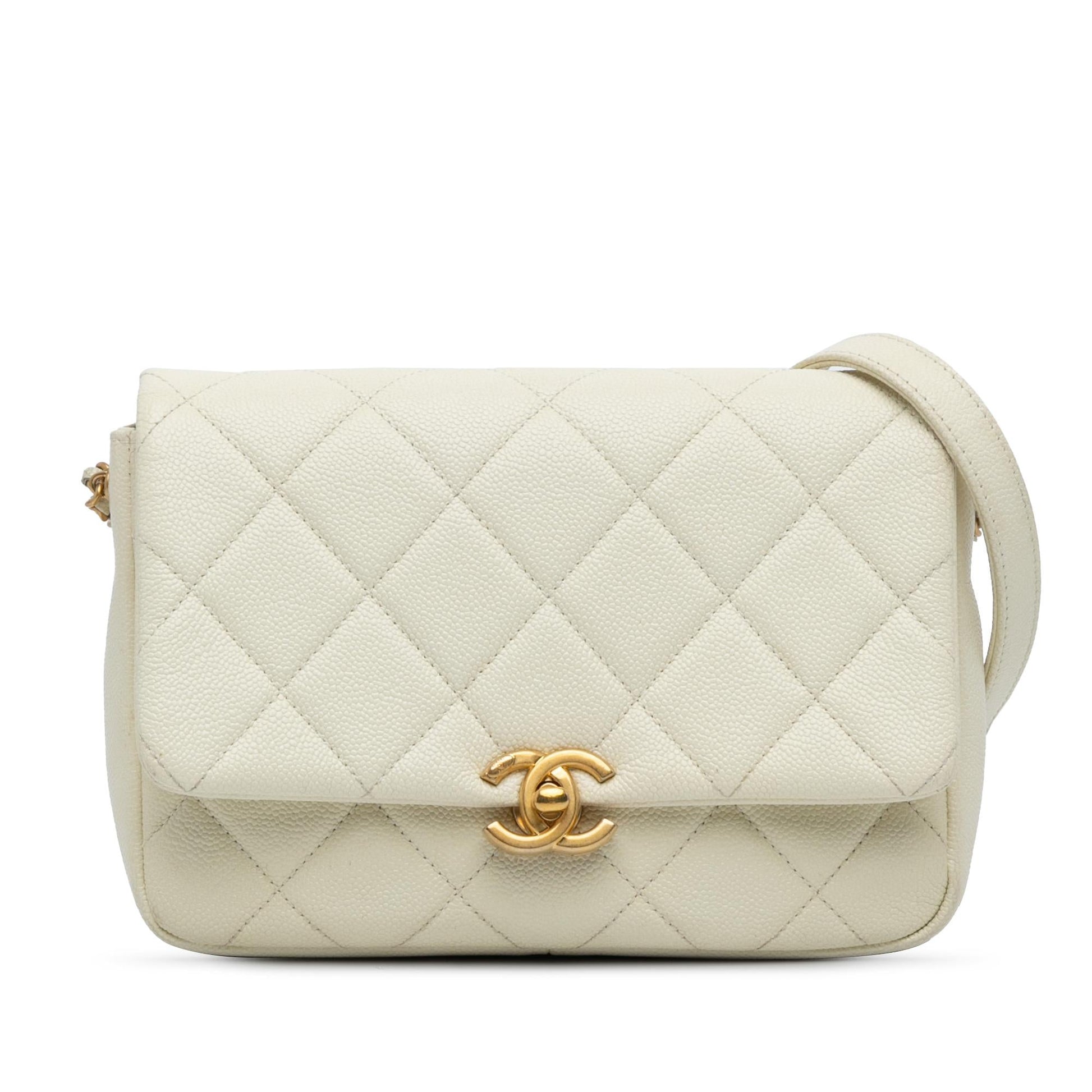 Chanel Quilted Caviar Melody Flap Small Handbag