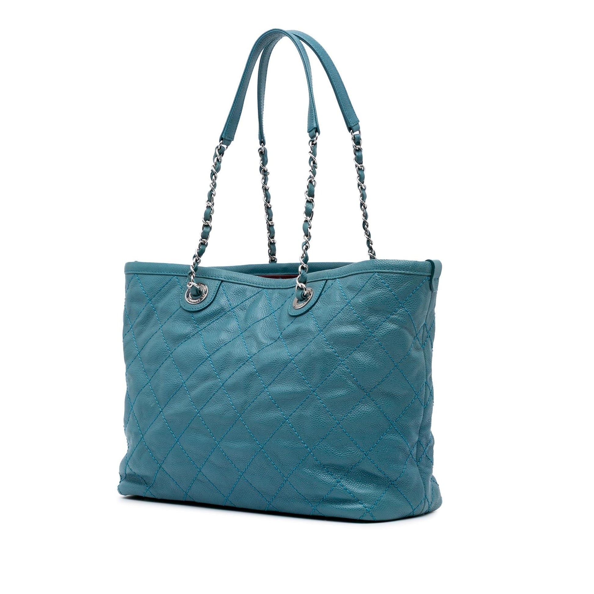 Chanel Quilted Caviar Daily Shopping Small Tote Bag