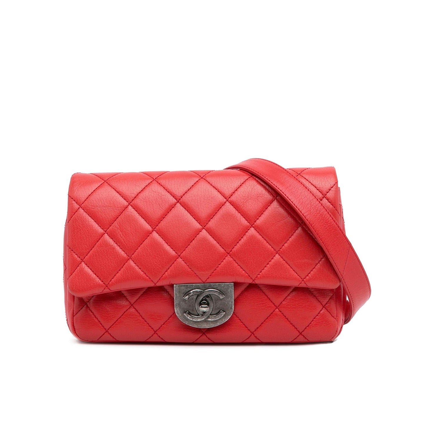 Chanel Quilted Goatskin Double Carry Waist Flap Small Handbag Flap 1
