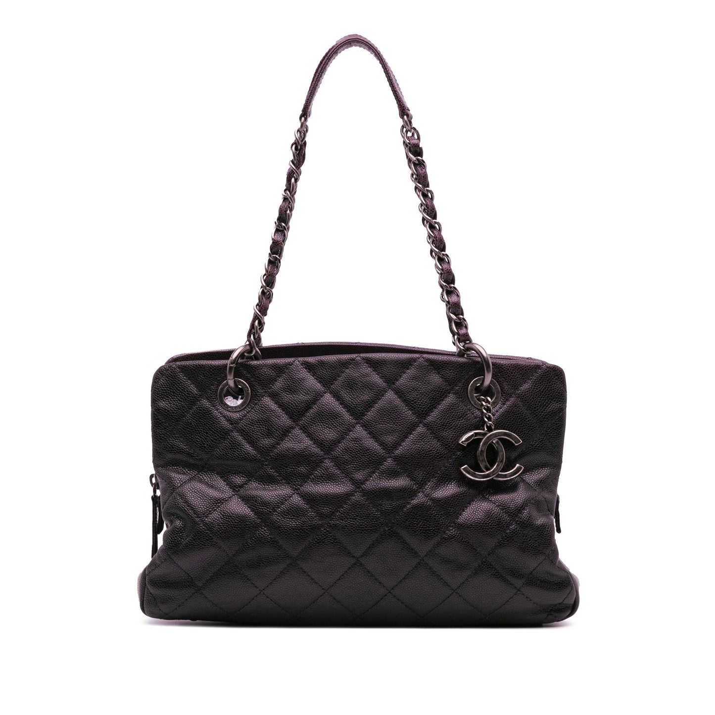 Chanel Quilted Iridescent Caviar Chic Shopping Small Tote Bag