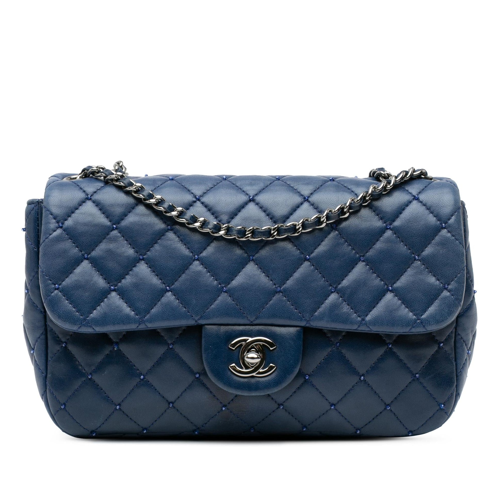 Chanel Quilted Lambskin Beaded Single Flap Small Handbag