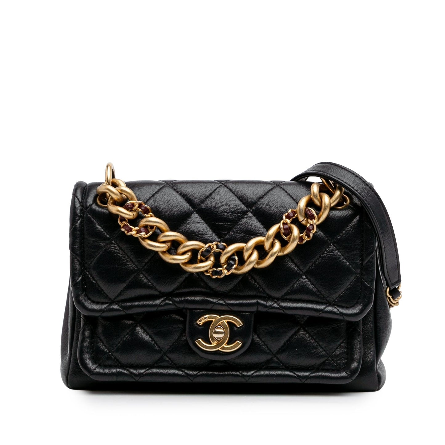 Chanel Quilted Lambskin Link Flap Small Handbag Flap 1