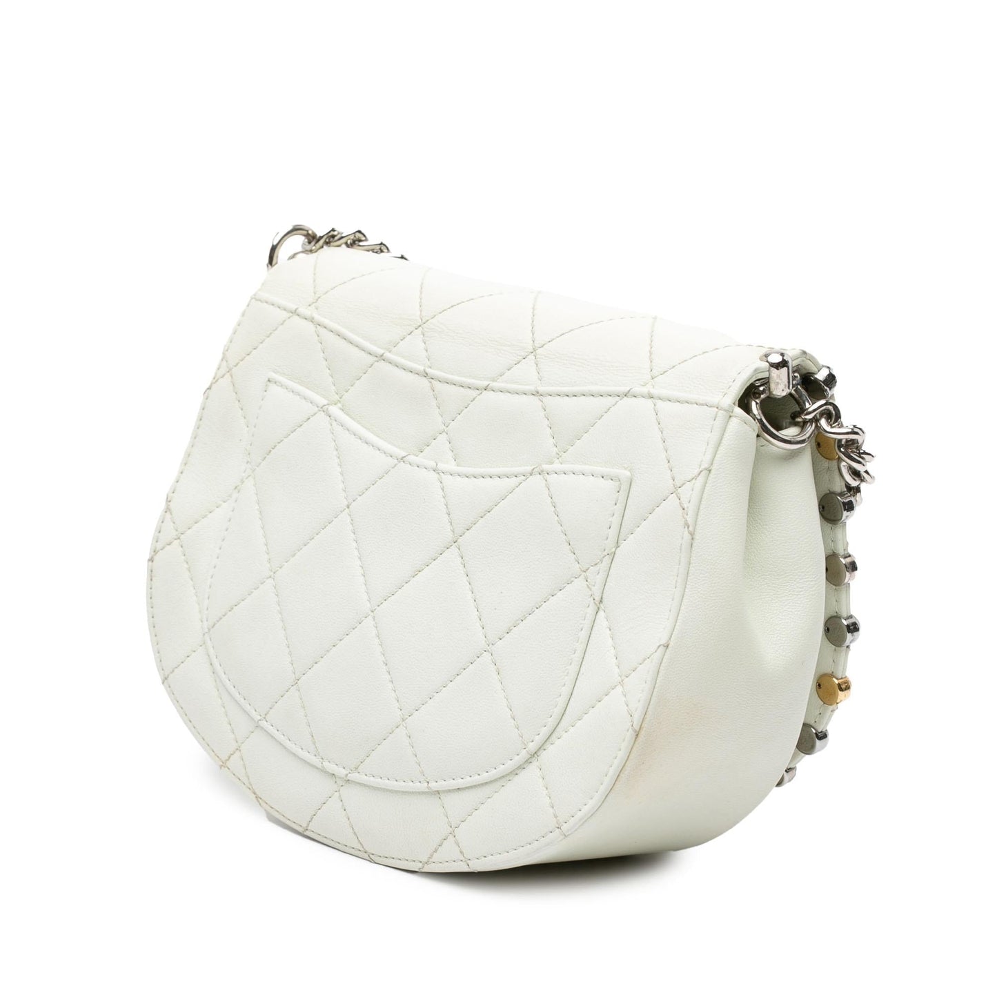 Chanel Quilted Lambskin Studded Bubble Flap Small Handbag Flap 2