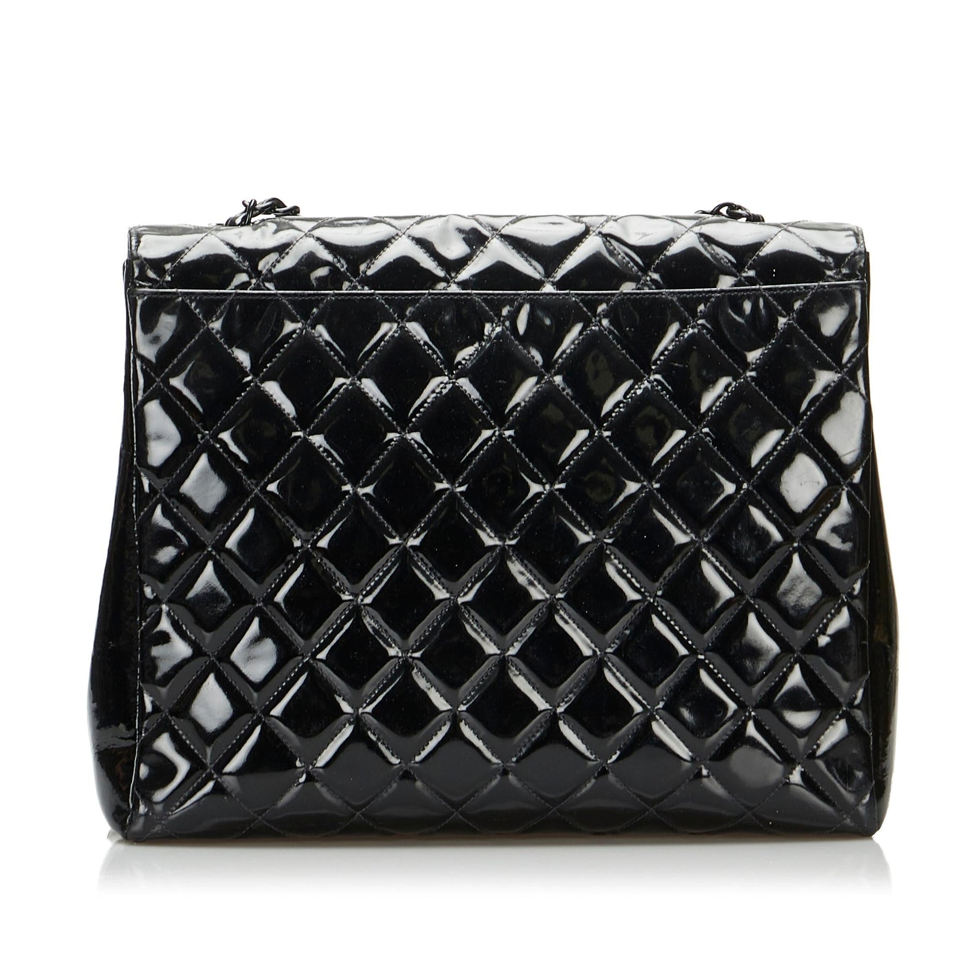 Chanel So Matelasse Patent Single Flap SHG-XAF9hI Black Leather Shoulder Bag