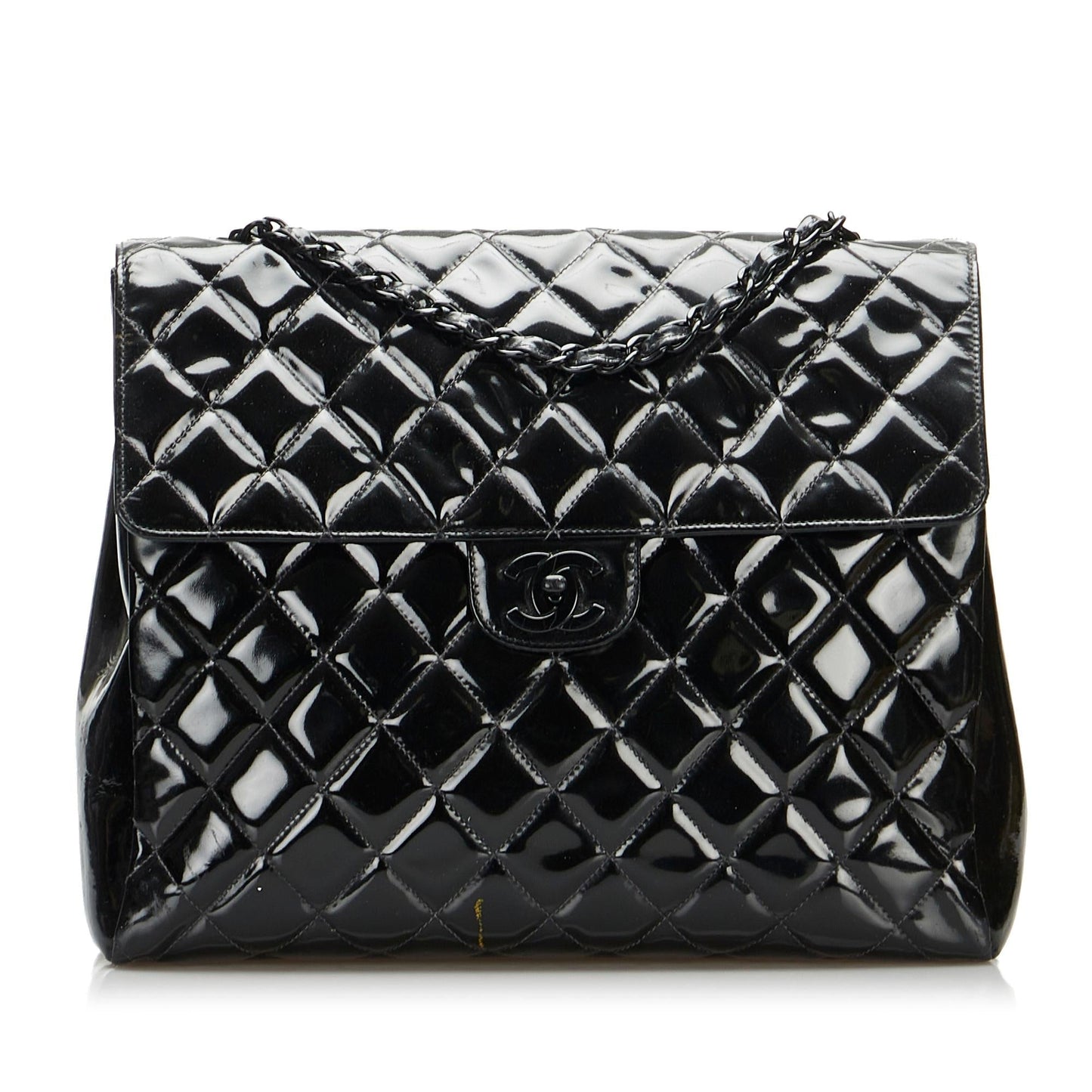 Chanel So Matelasse Patent Single Flap SHG-XAF9hI Black Leather Shoulder Bag