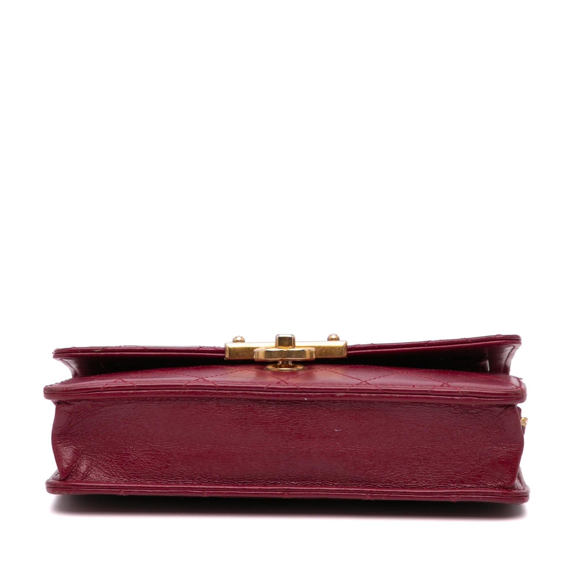 Chanel Stitched Goatskin Golden CC On Wallet Case Chain 1