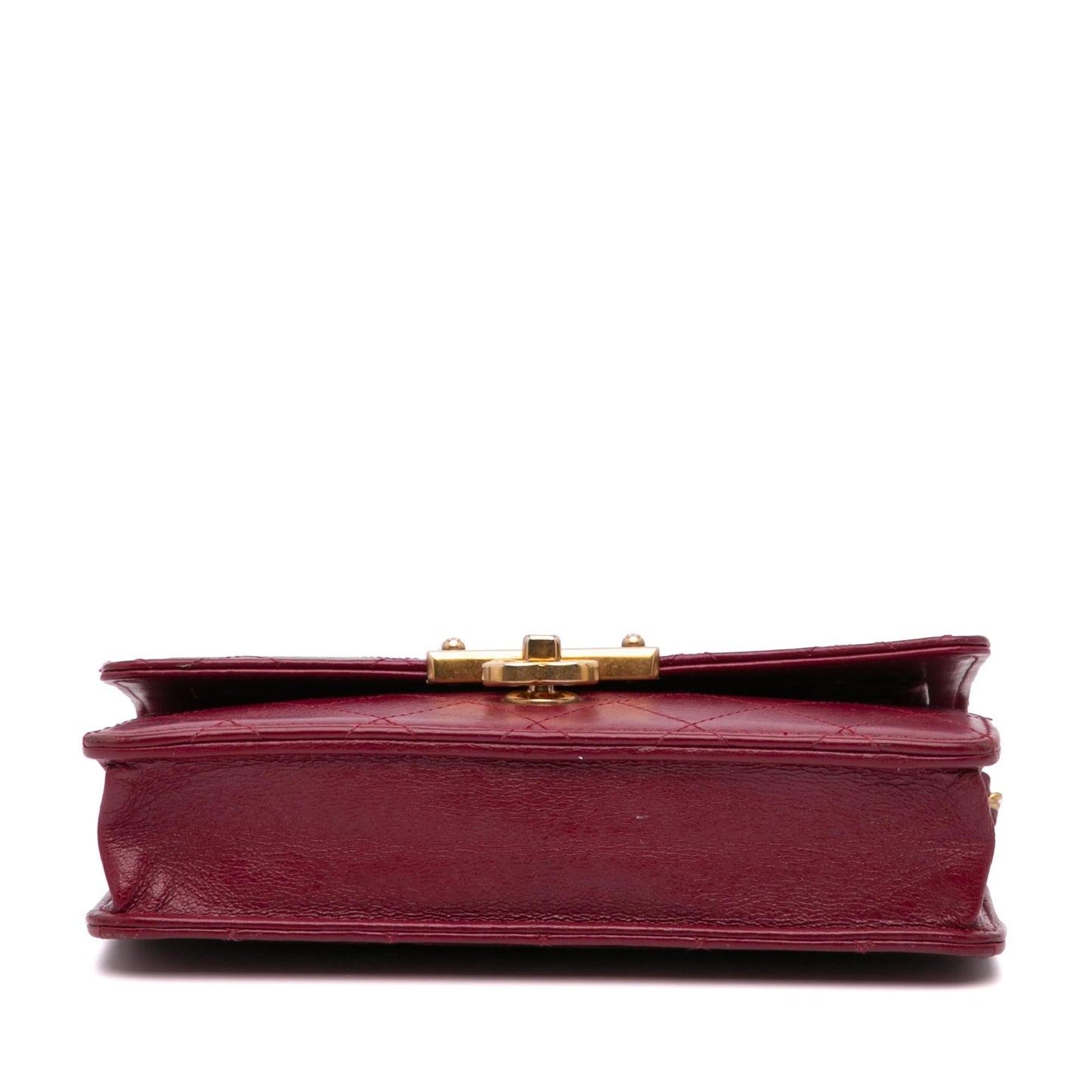 Chanel Stitched Goatskin Golden CC On Wallet Case Chain 2