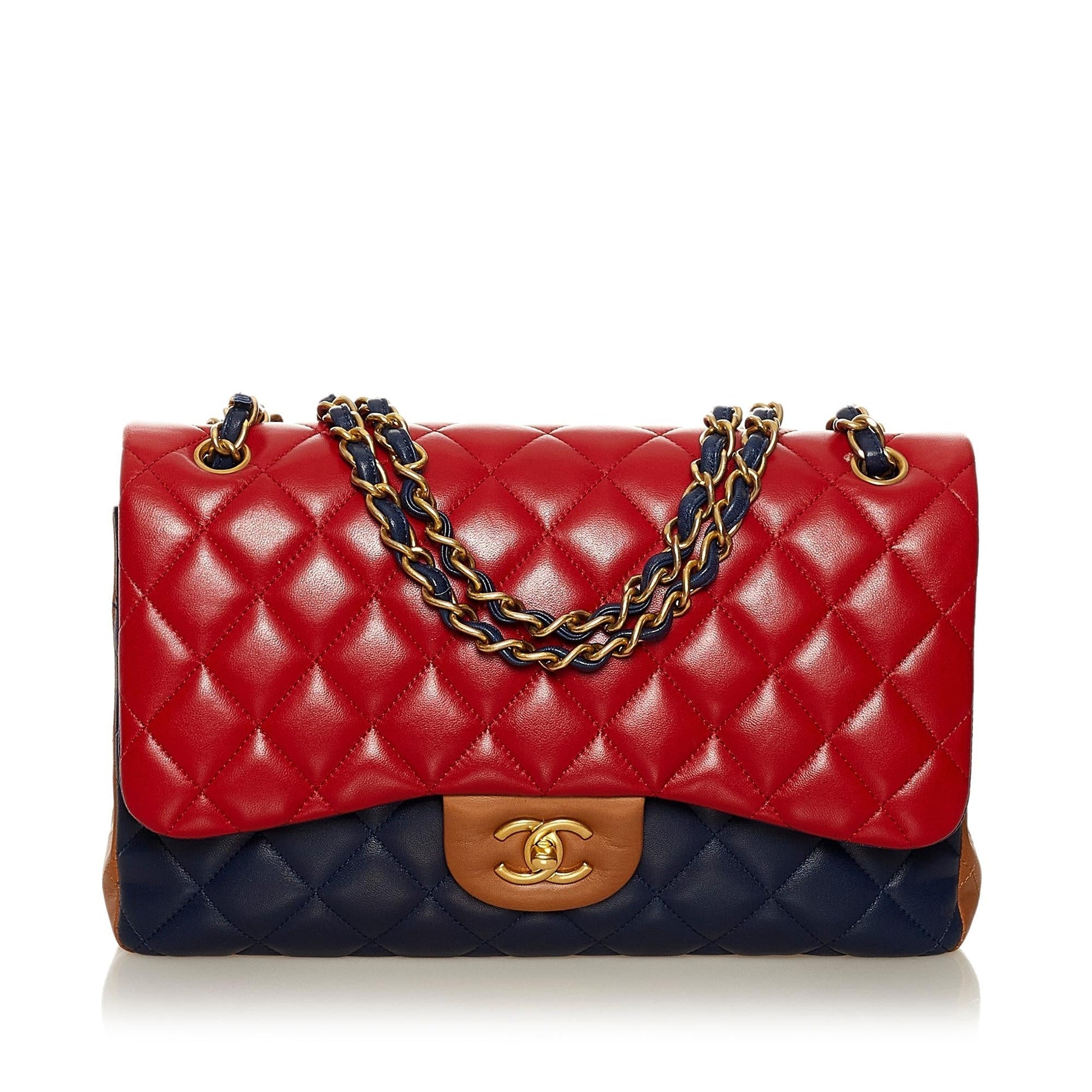 Chanel Tricolor Classic Double Flap SHG-B078YB Shoulder Bag