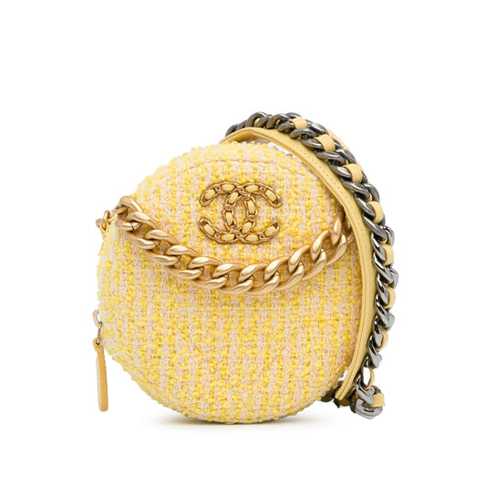 Chanel Tweed 19 Round SHG-9fV90G Clutch Bag