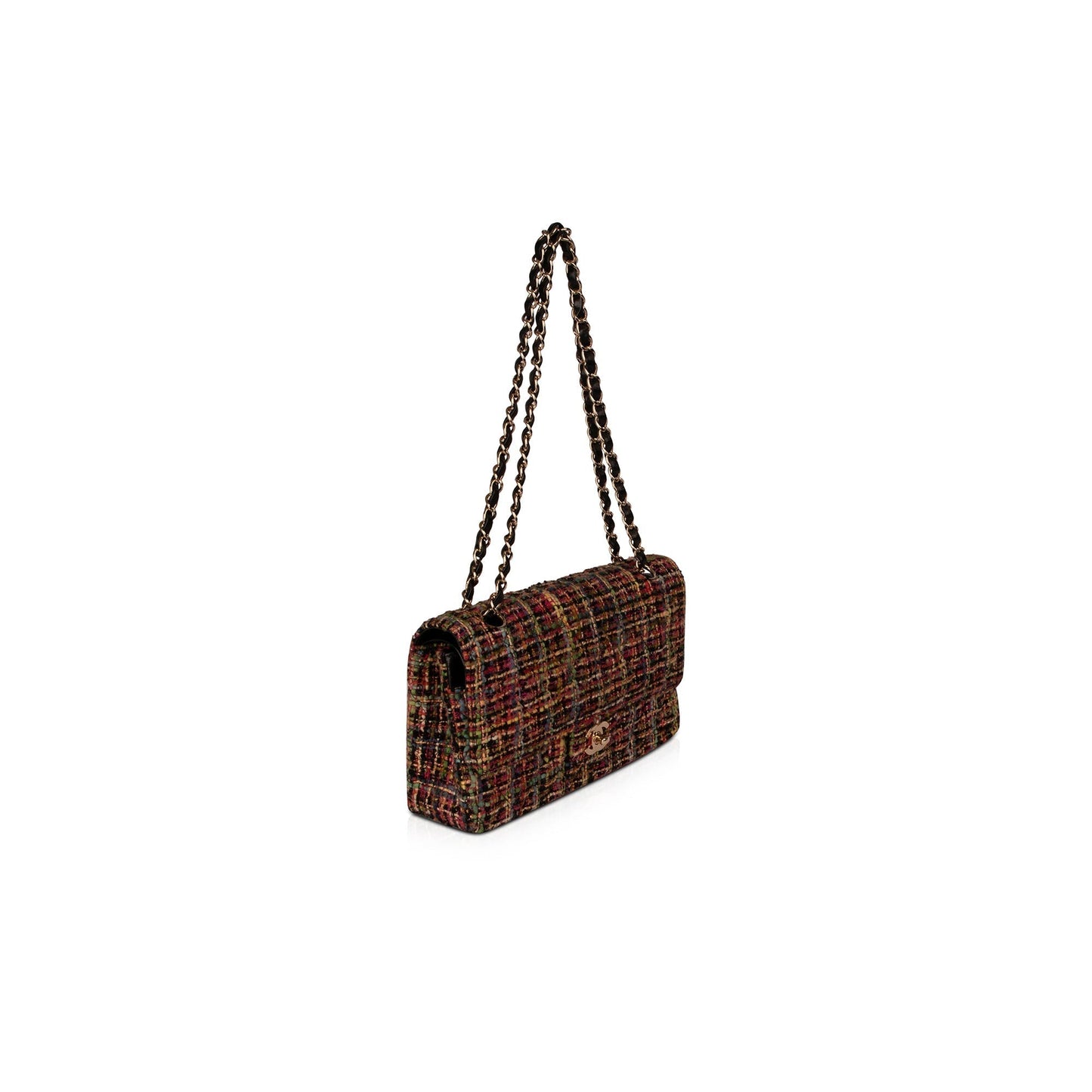 Chanel Tweed Classic Double Flap Travel Bag